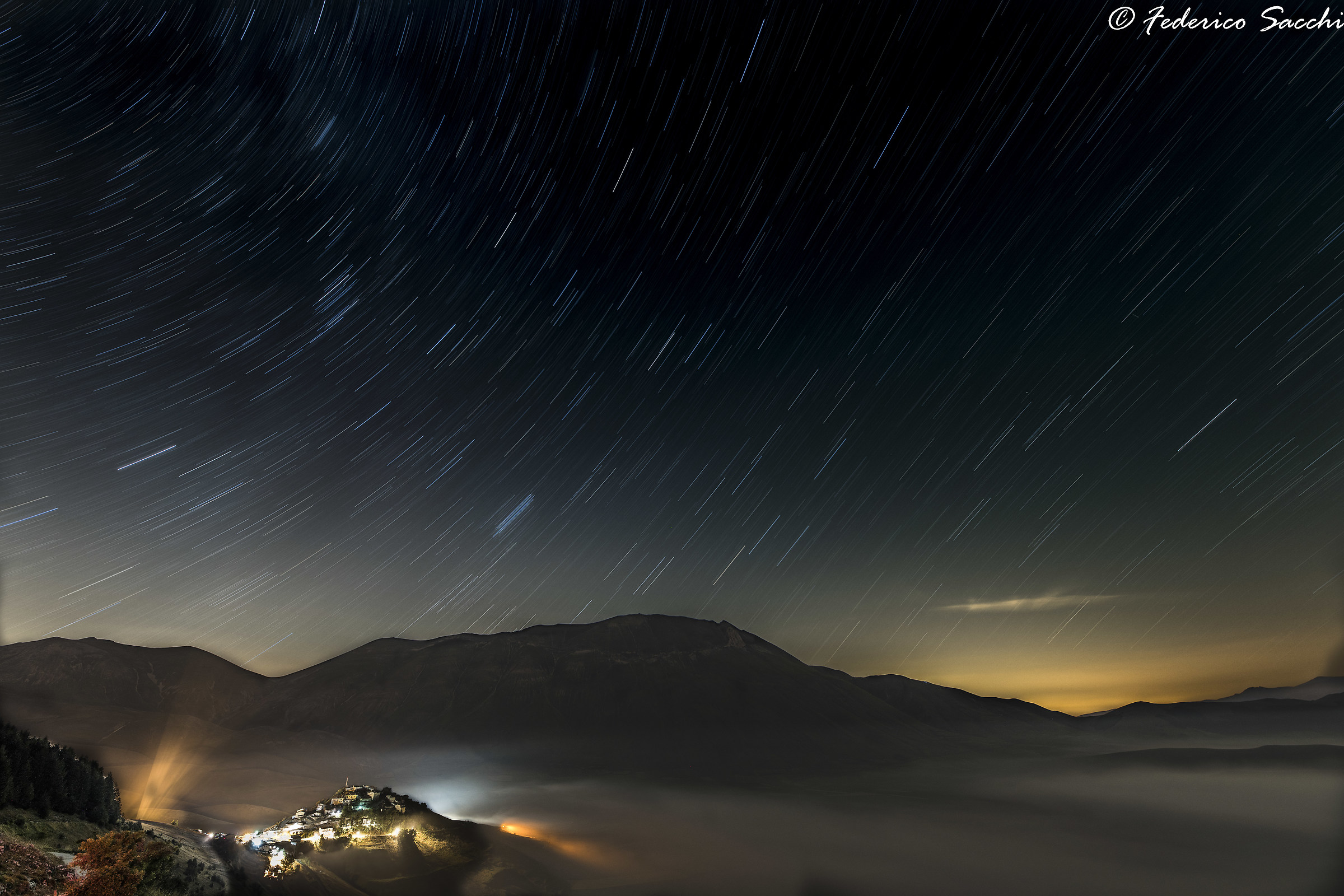 Startrail on Castelluccio
