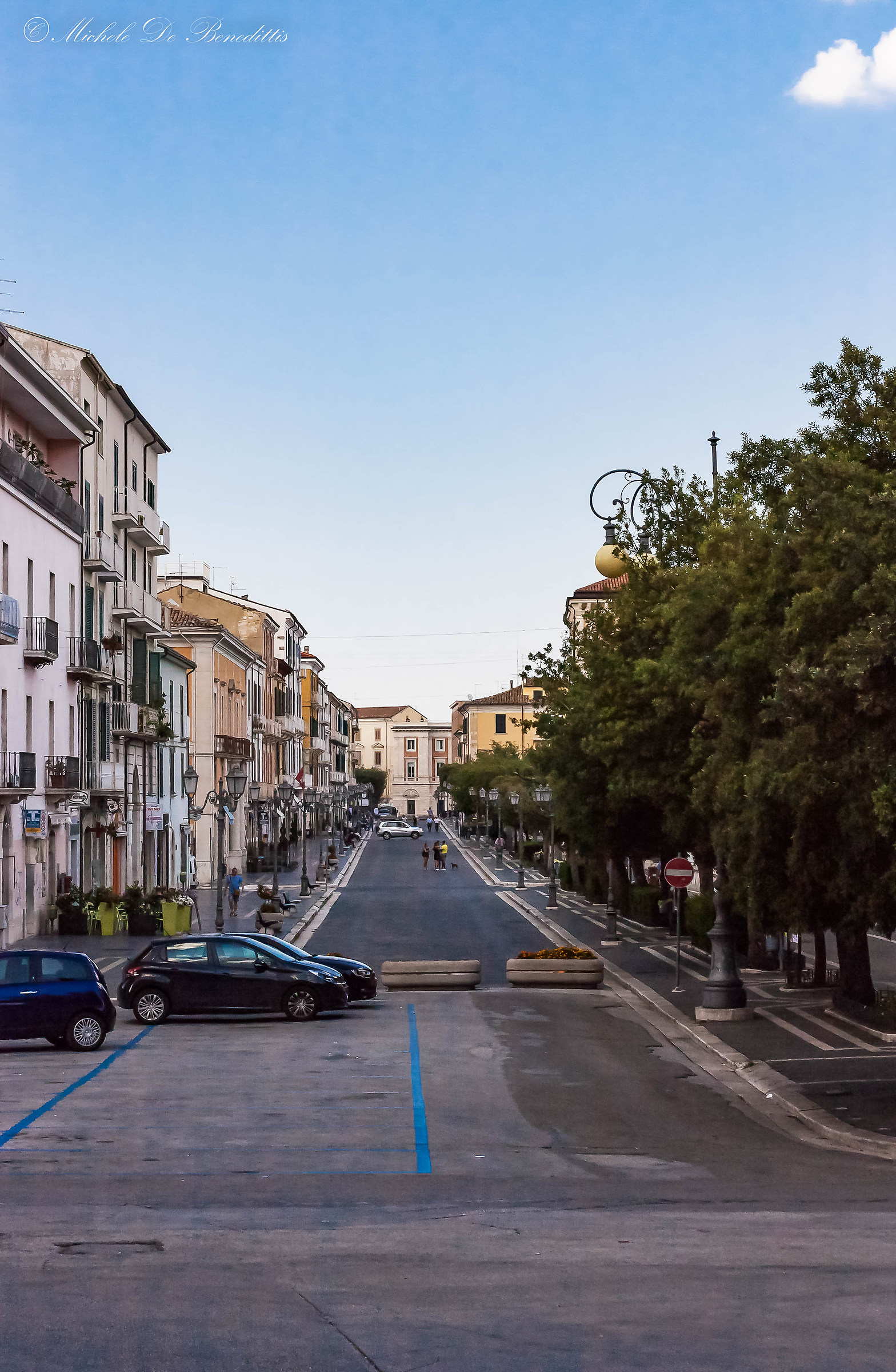 Deserted city in August