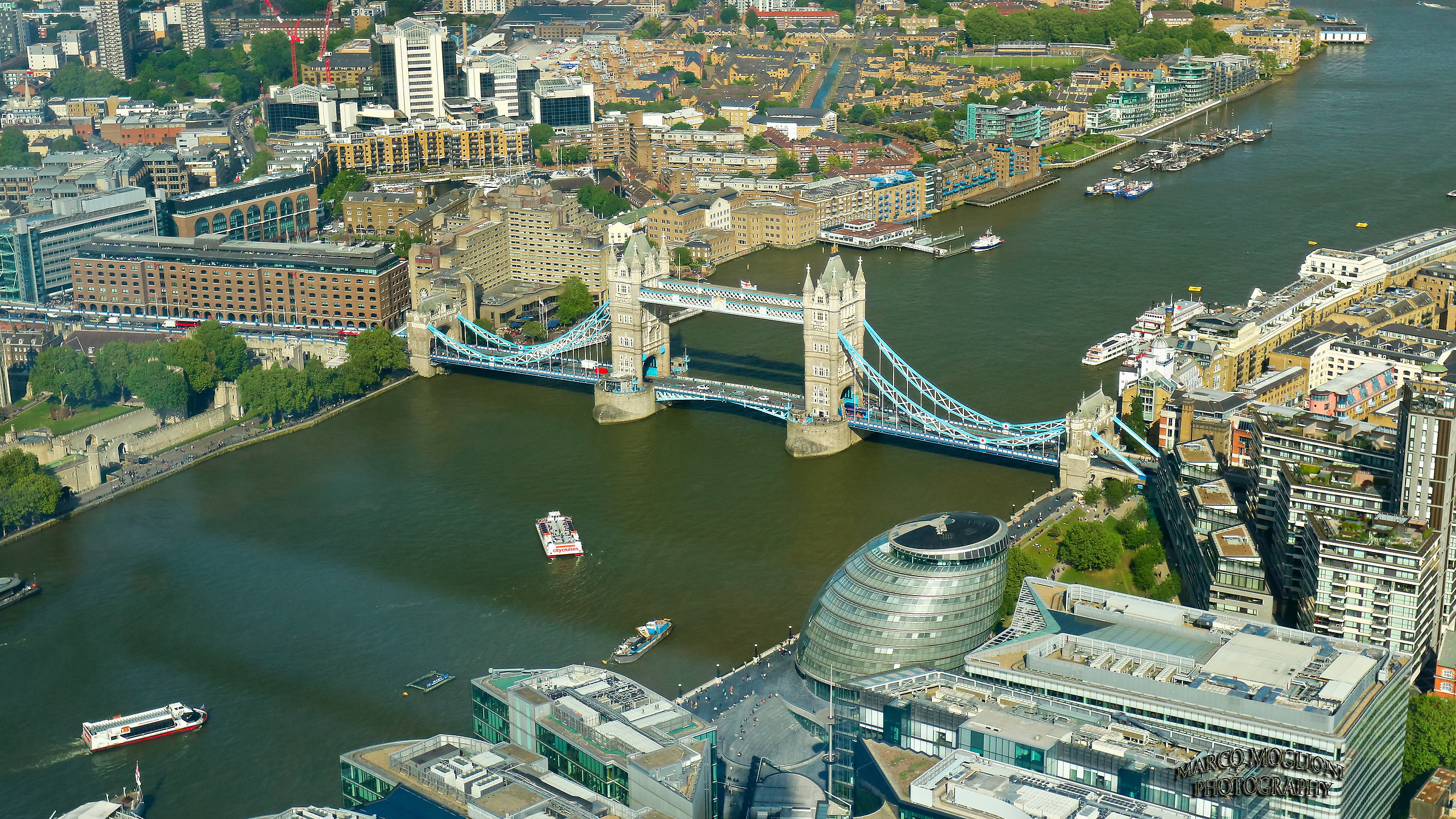 Panoramic view from The Shard