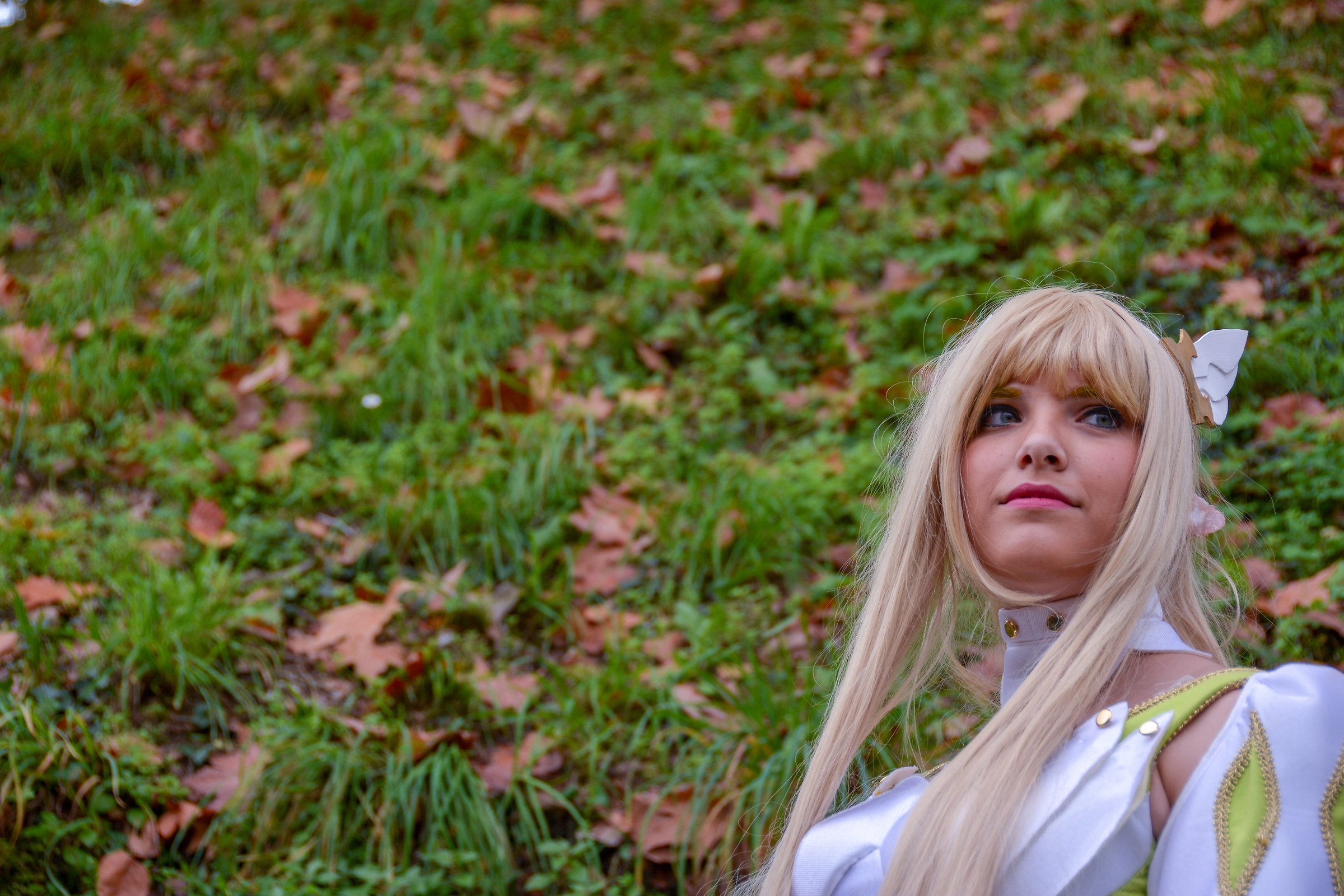 Cosplayers with background