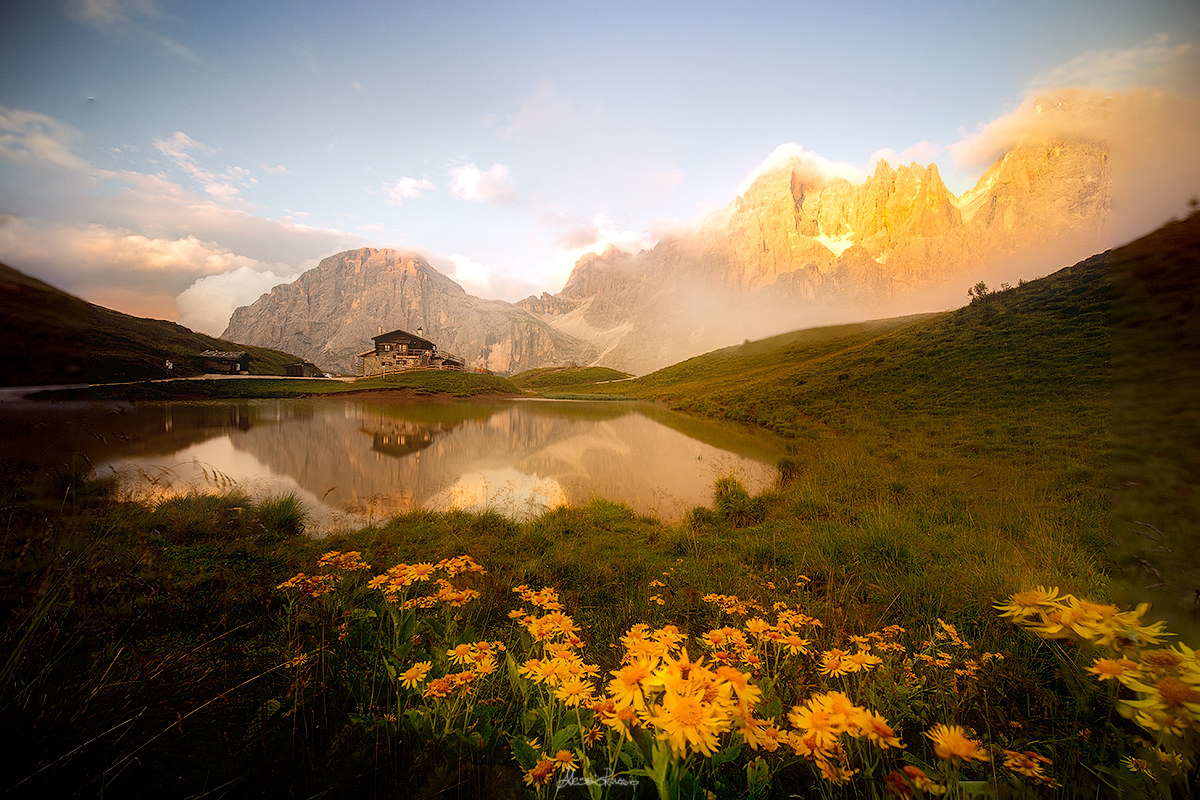 Le Pale di San Martino al tramonto