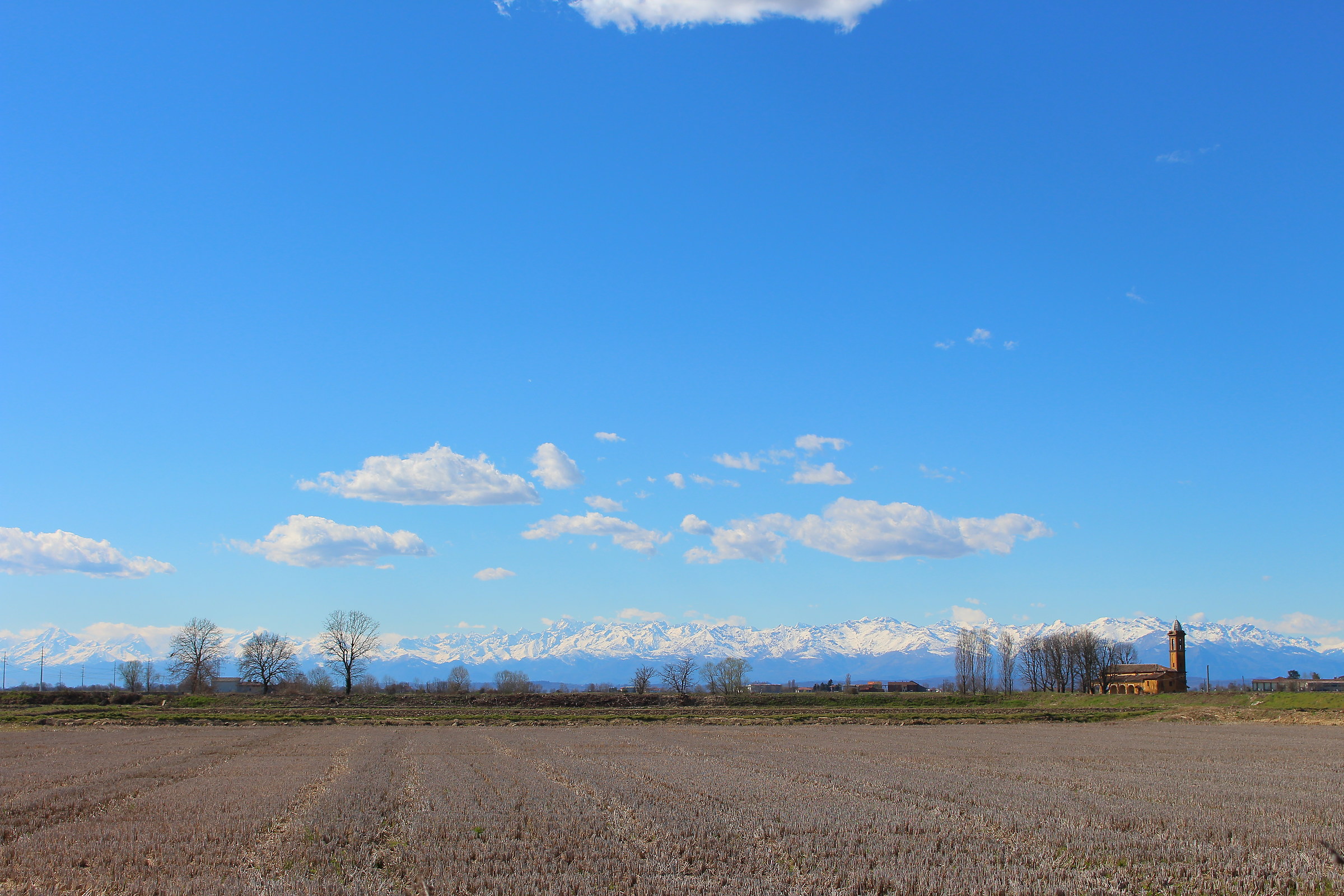 Rice paddy Vercellese, month of March