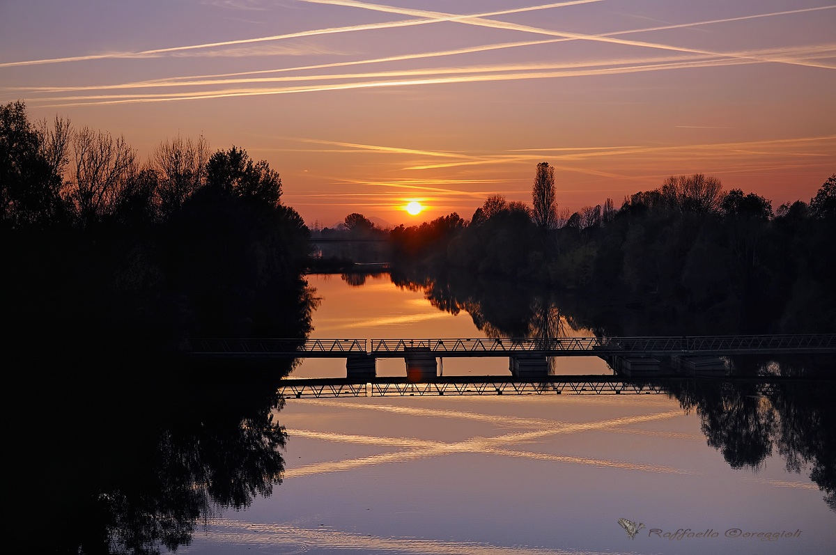 Tramonto sull'idrovia di Vigonovo