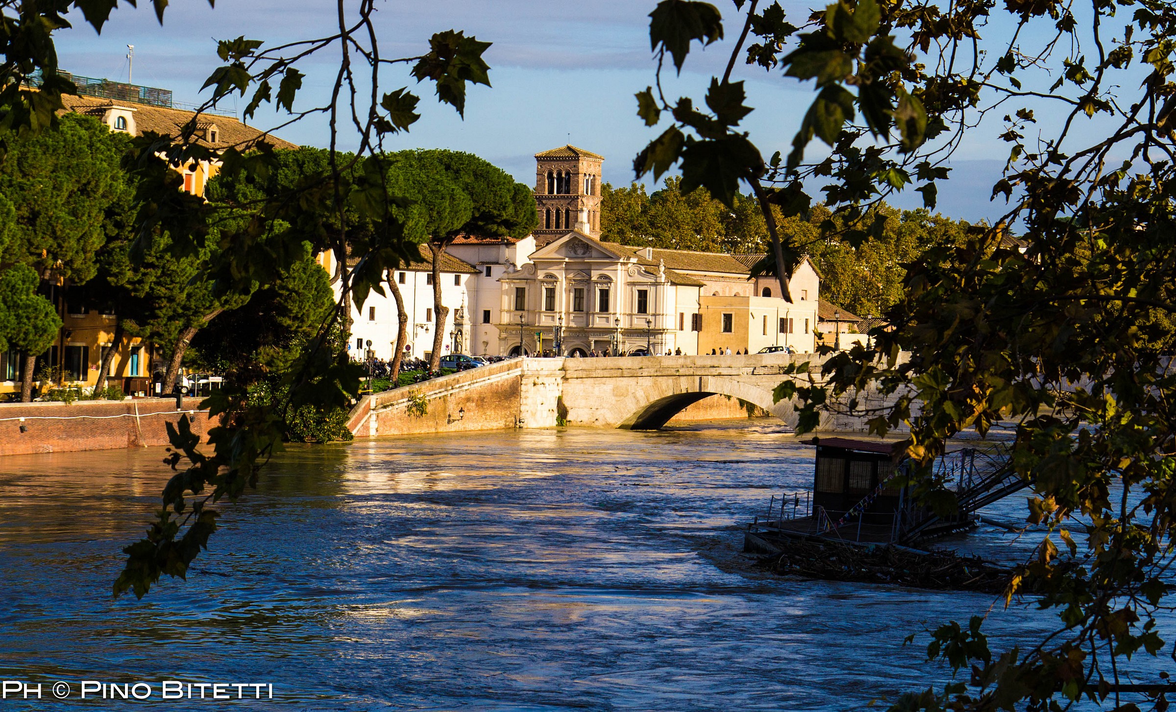 Tiber Island in the middle of the Tiber and