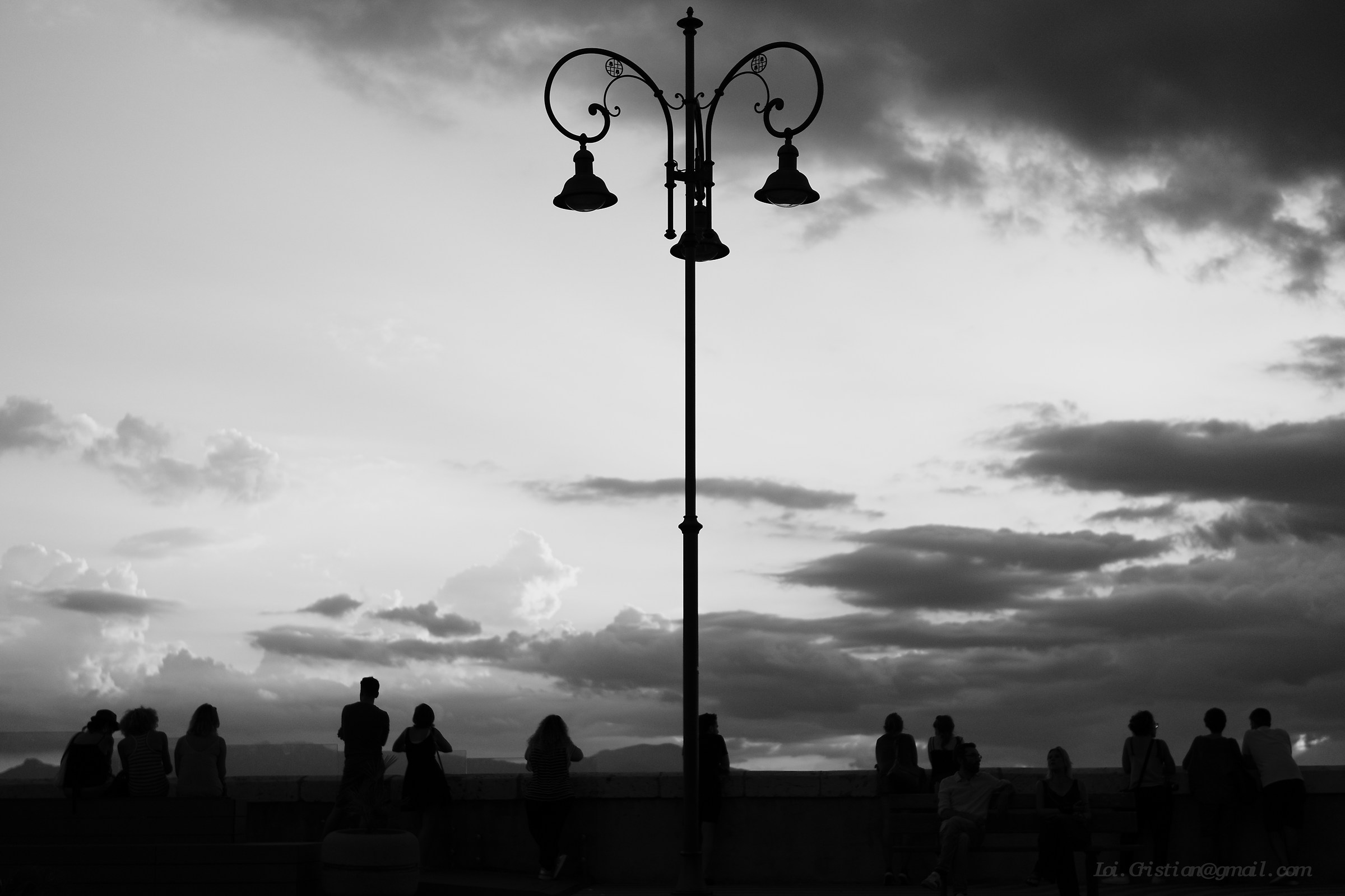 B&W Sunset Silhouette