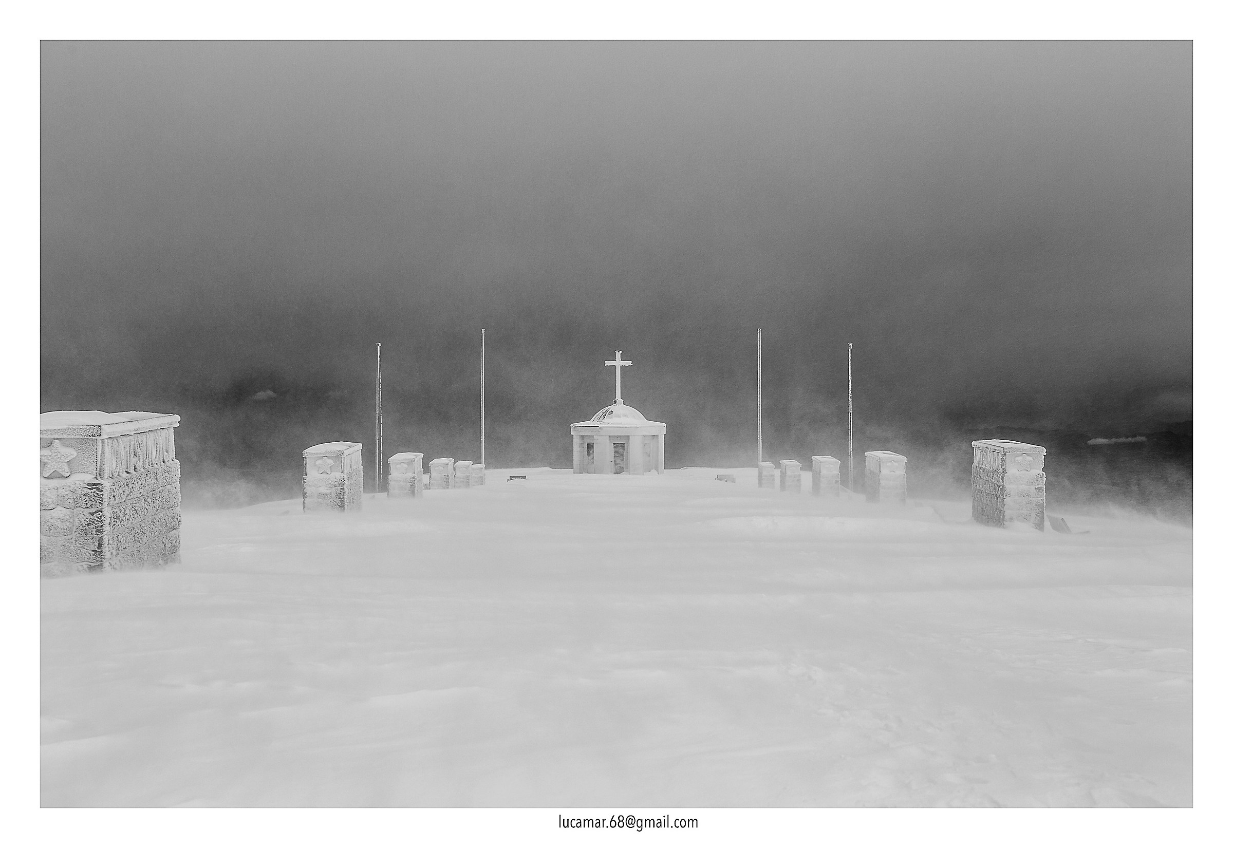Snowstorm on top of Grappa