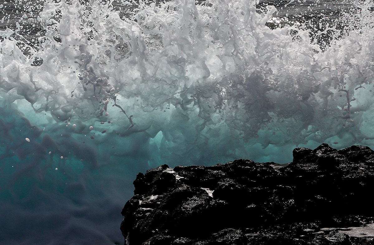 Wave against the lava of Fuerteventura