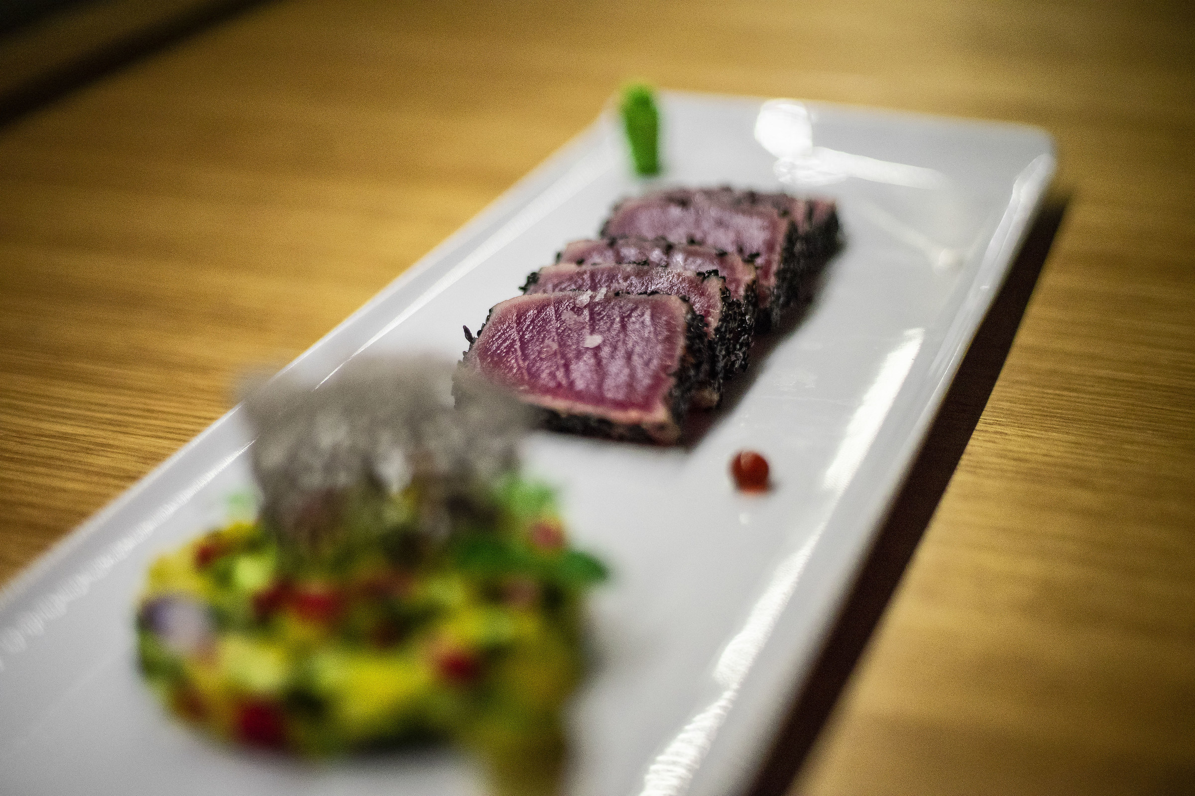 Fresh Tuna and vegetable garden