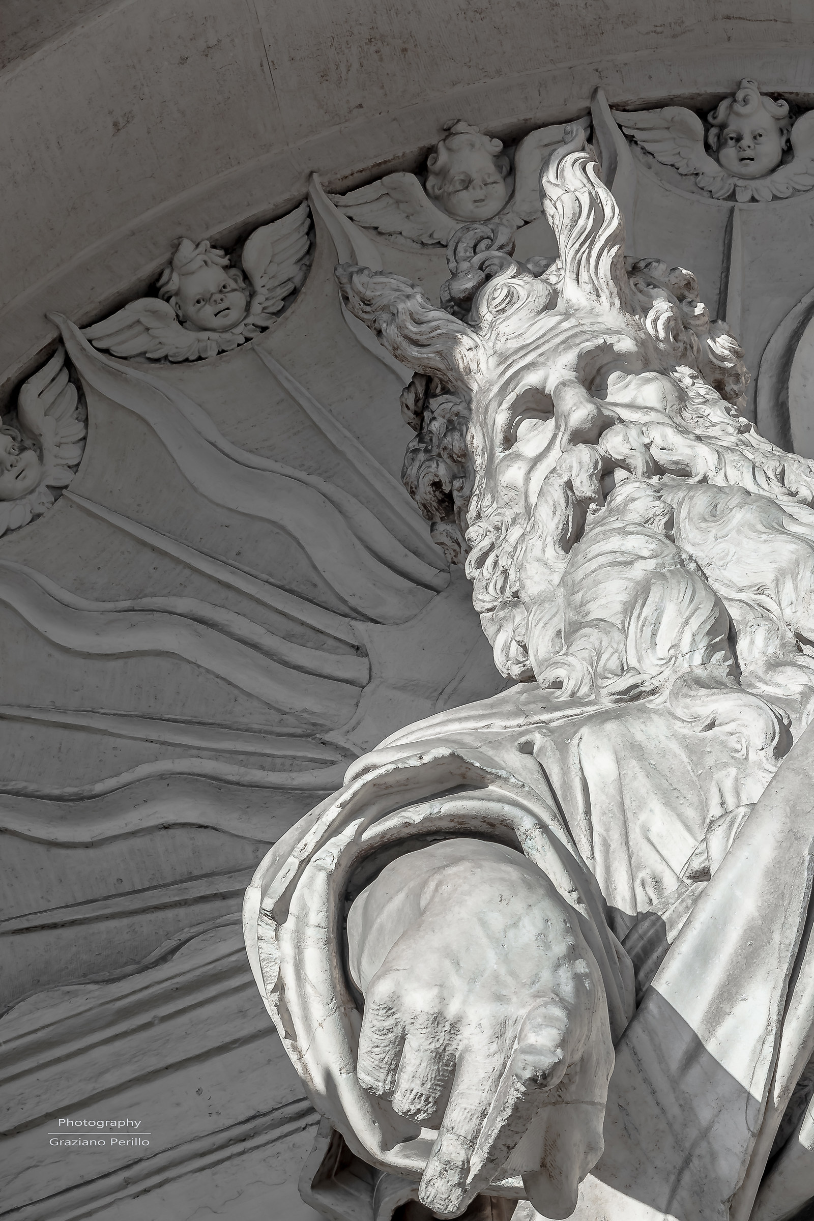 Water fountain Moses Happy in Rome (especially