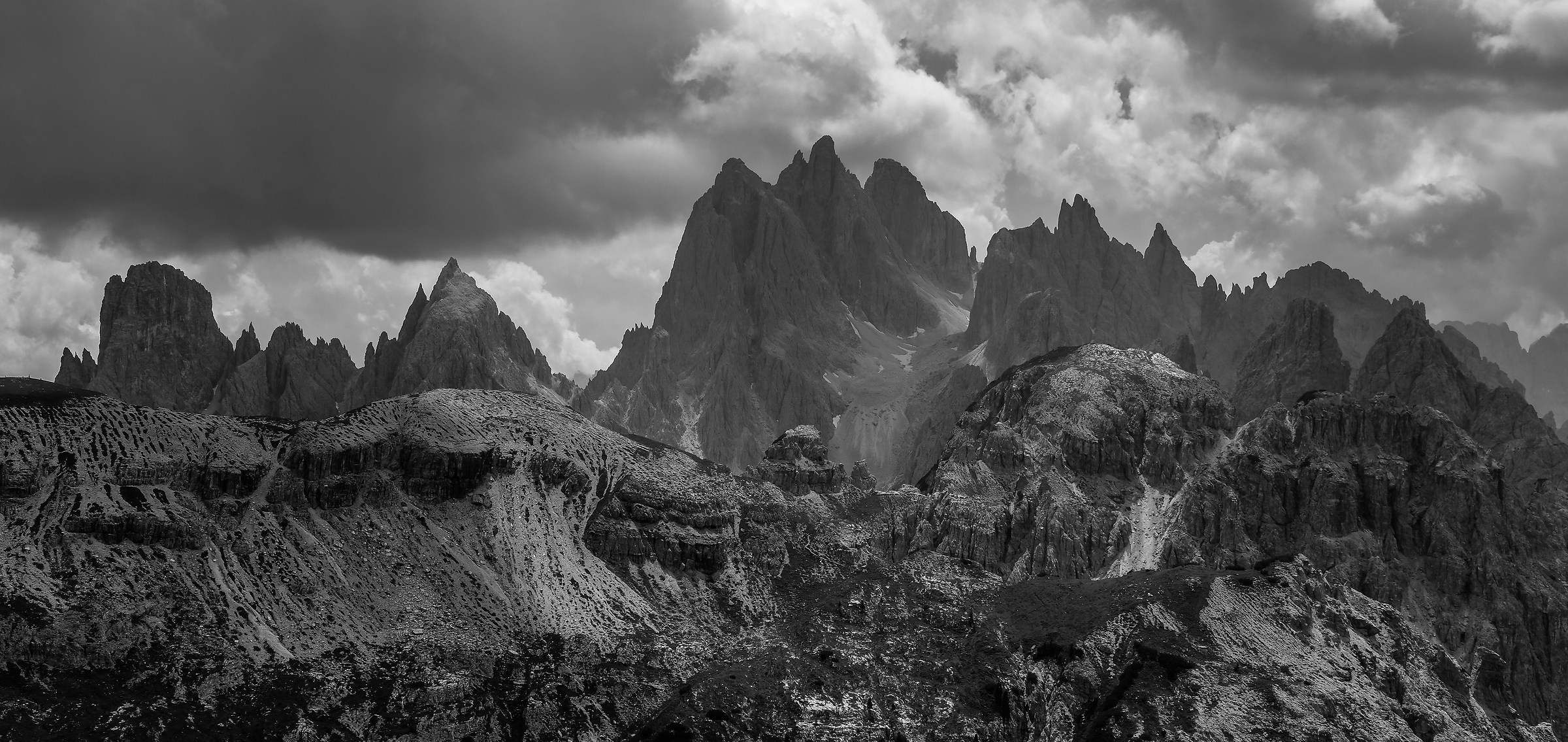 Turning his back on the three peaks