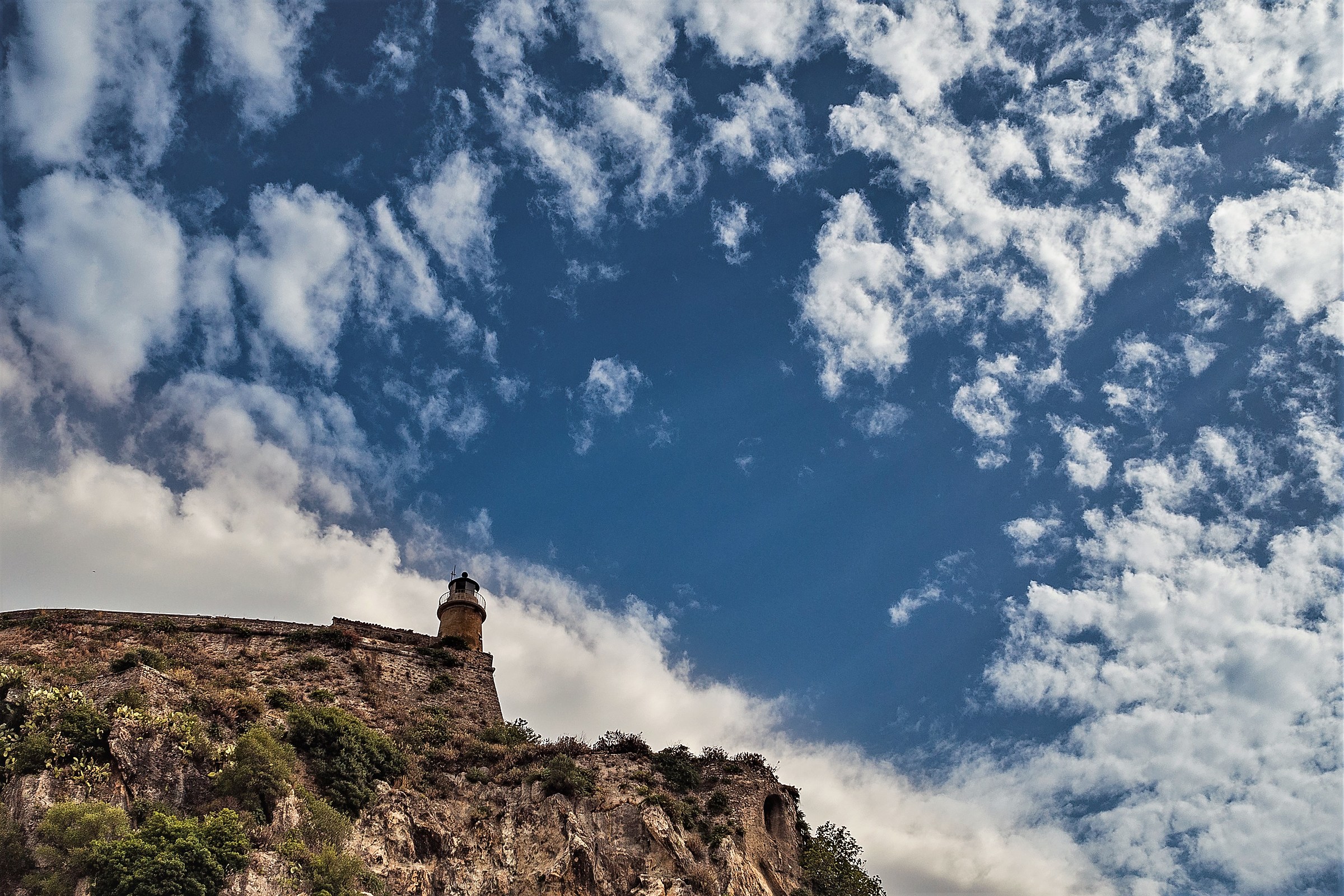 Corfu, the lighthouse on the promontory of the old port