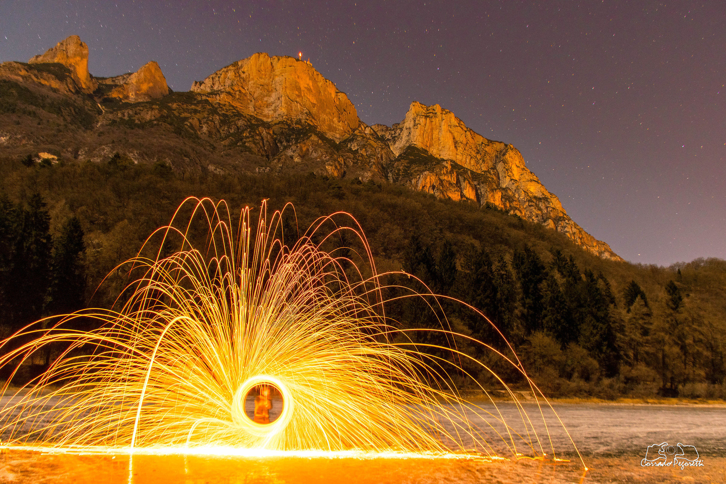 Steelwool on Frozen Lake