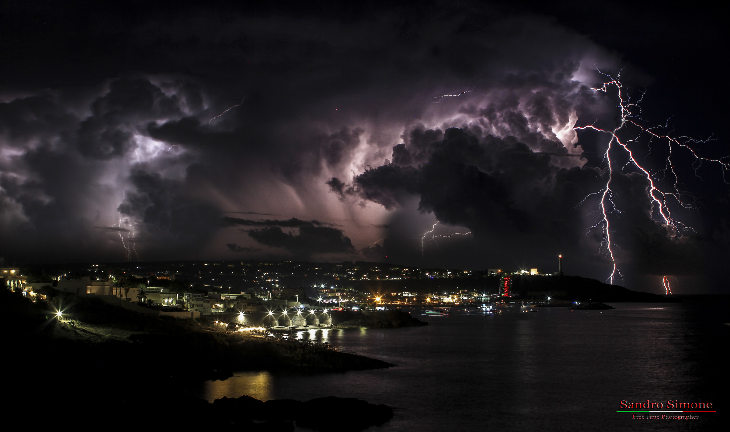 Lightning storm in Santa Maria di Leuca (Salento)