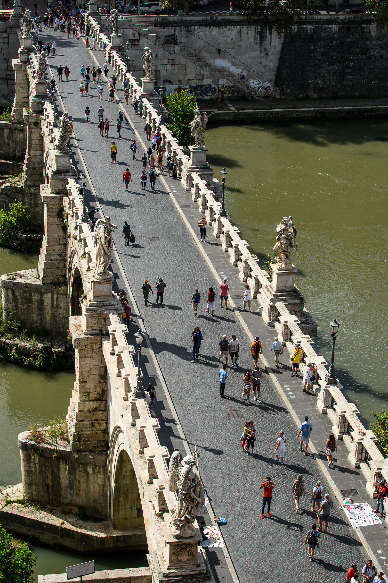 Ponte S. Angelo from the top of Castel S. Angelo