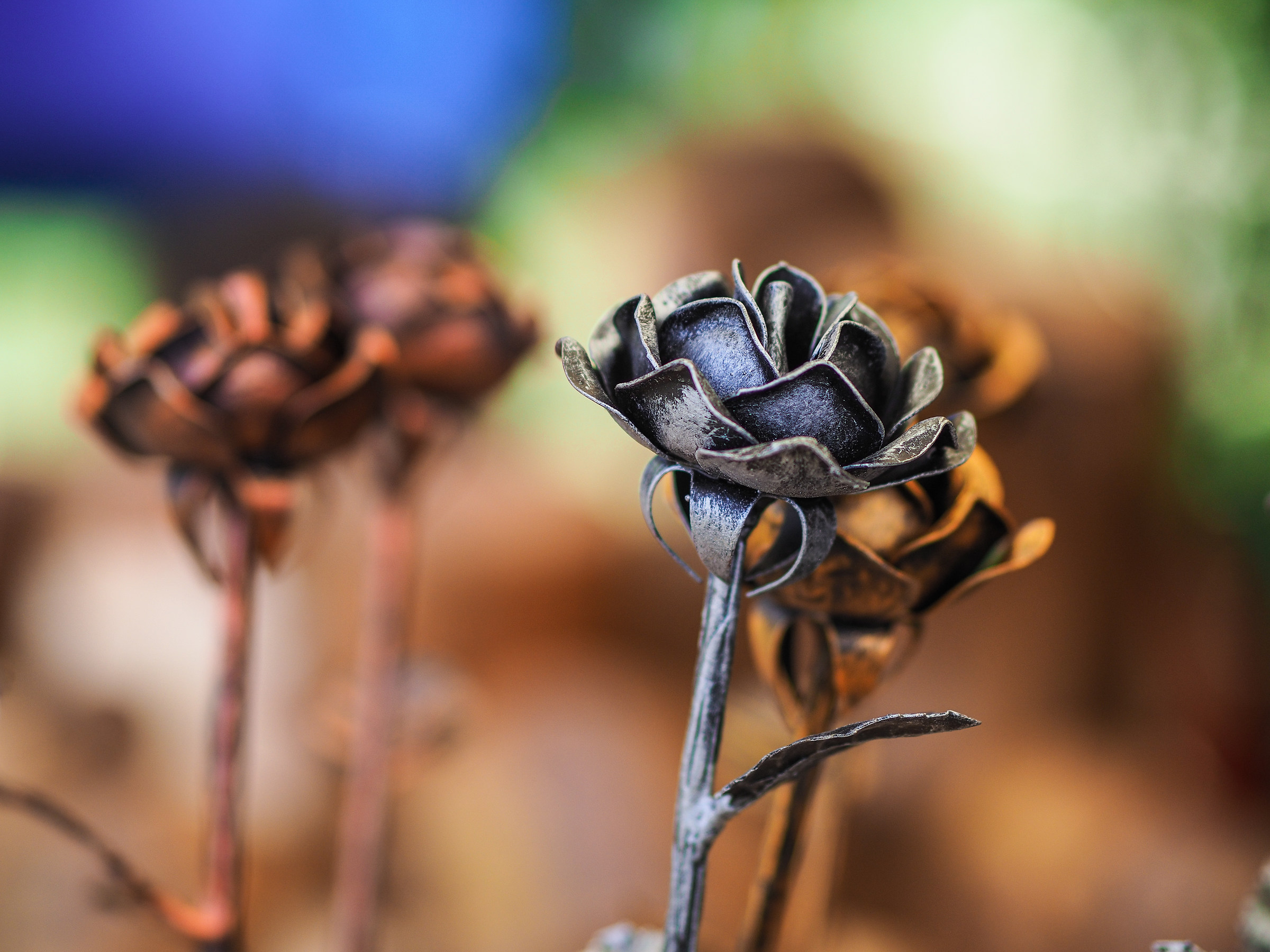 Metal flower art