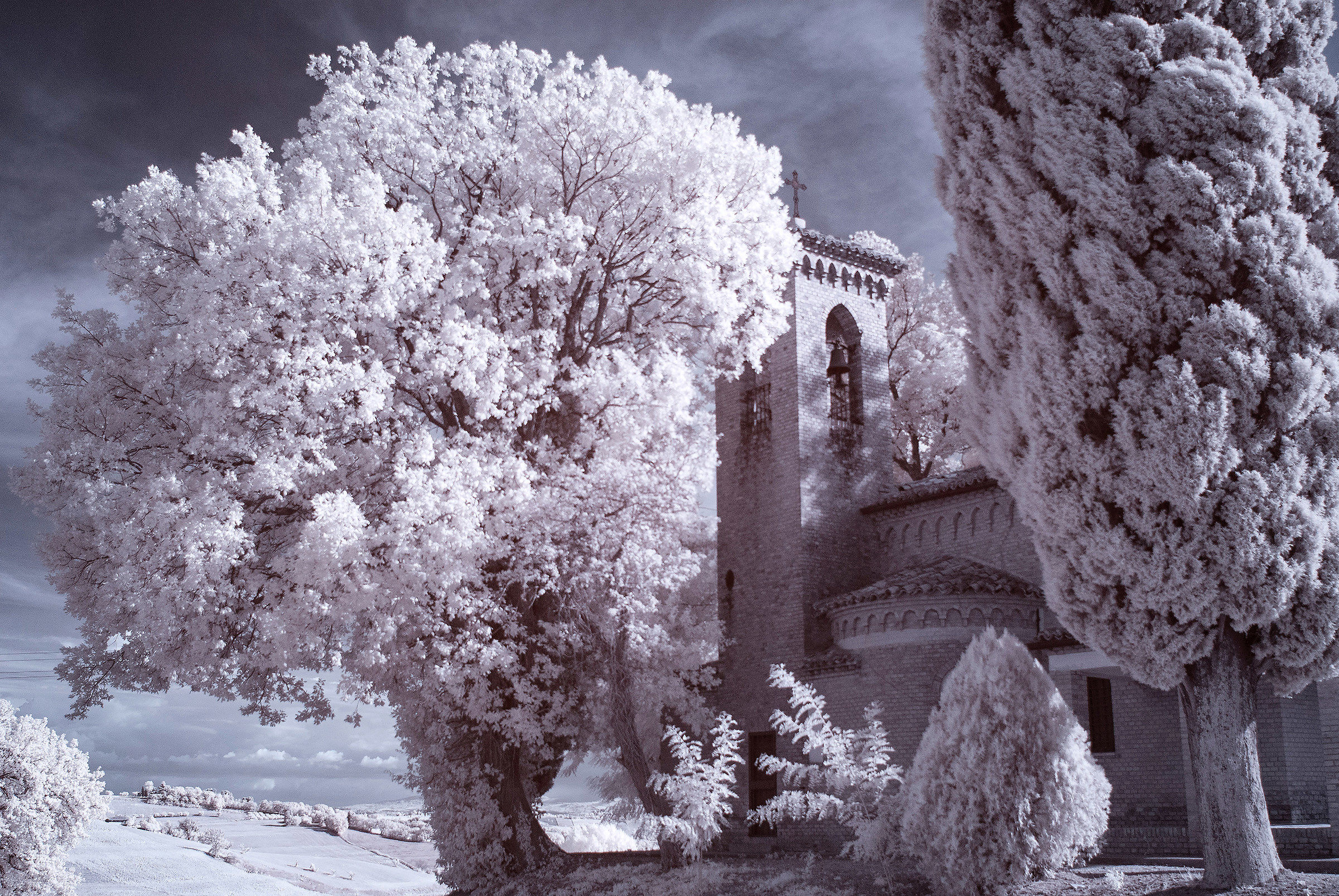 La chiesetta, la quercia e il cipresso