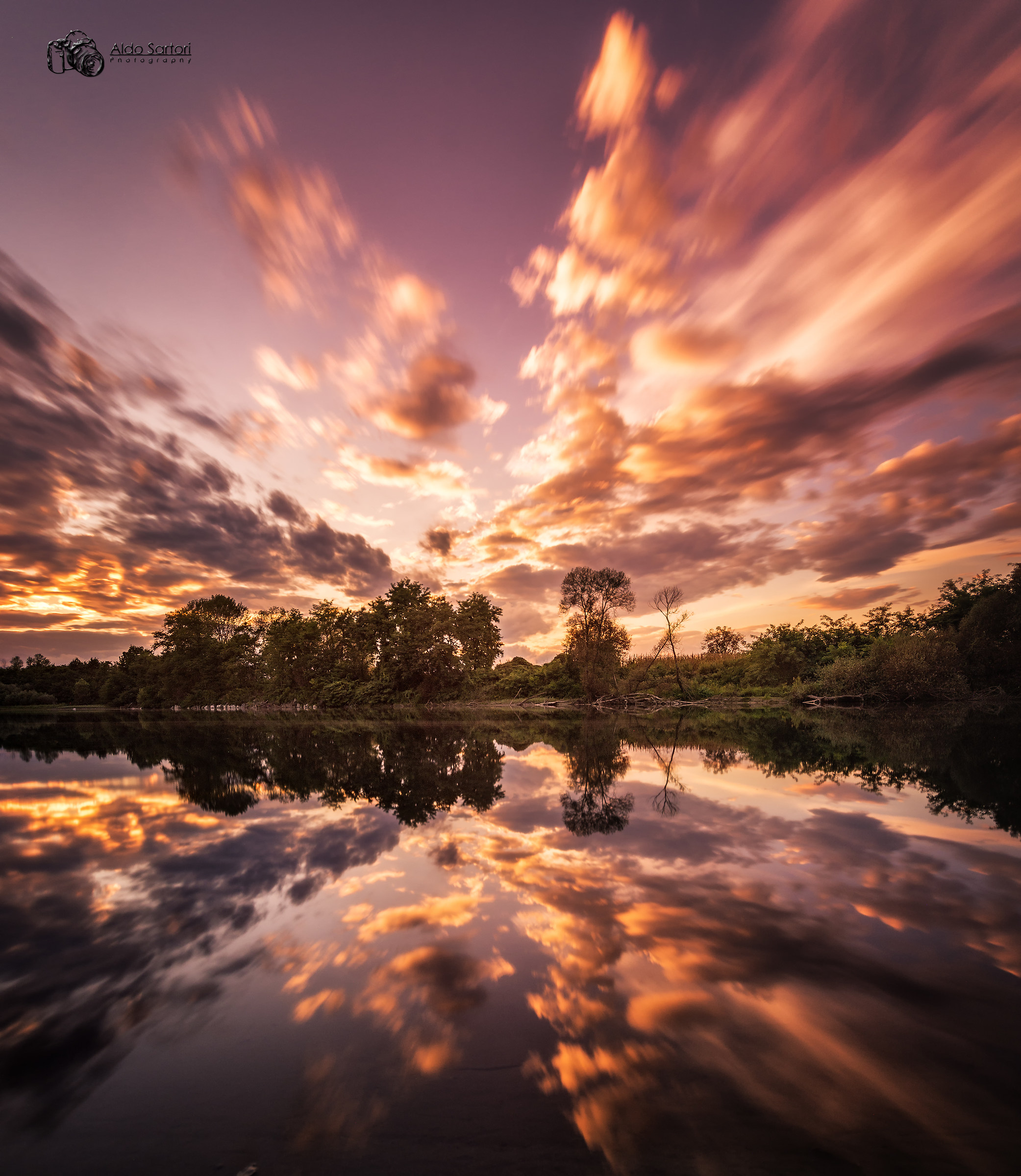 Tramonto sul Torrente Varaita