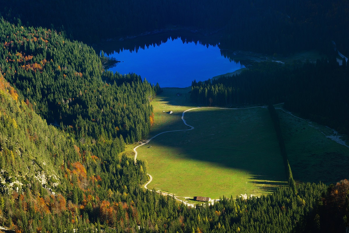 Lake Superior Fusine from Mangart - Julian Alps.