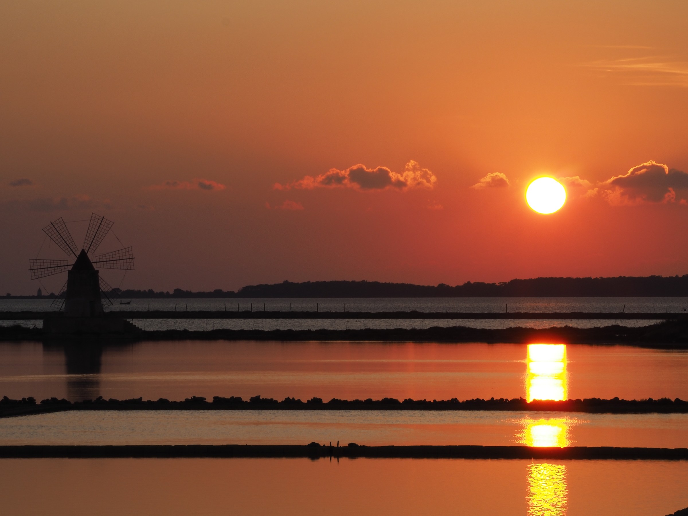 Sunset on the salt pans
