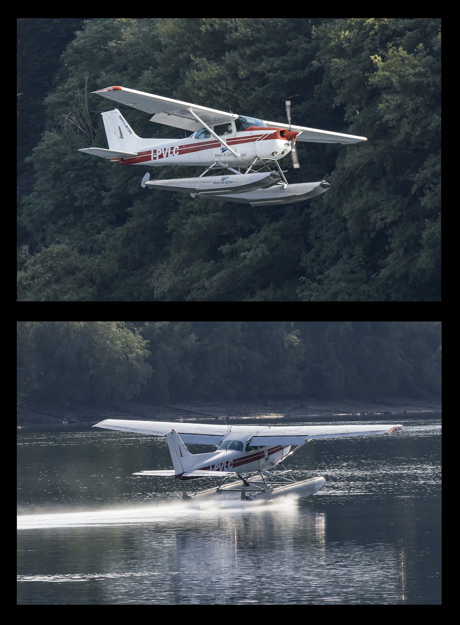 Ammaraggio di un Cessna 172  “Skyhawk” sul Ticin...