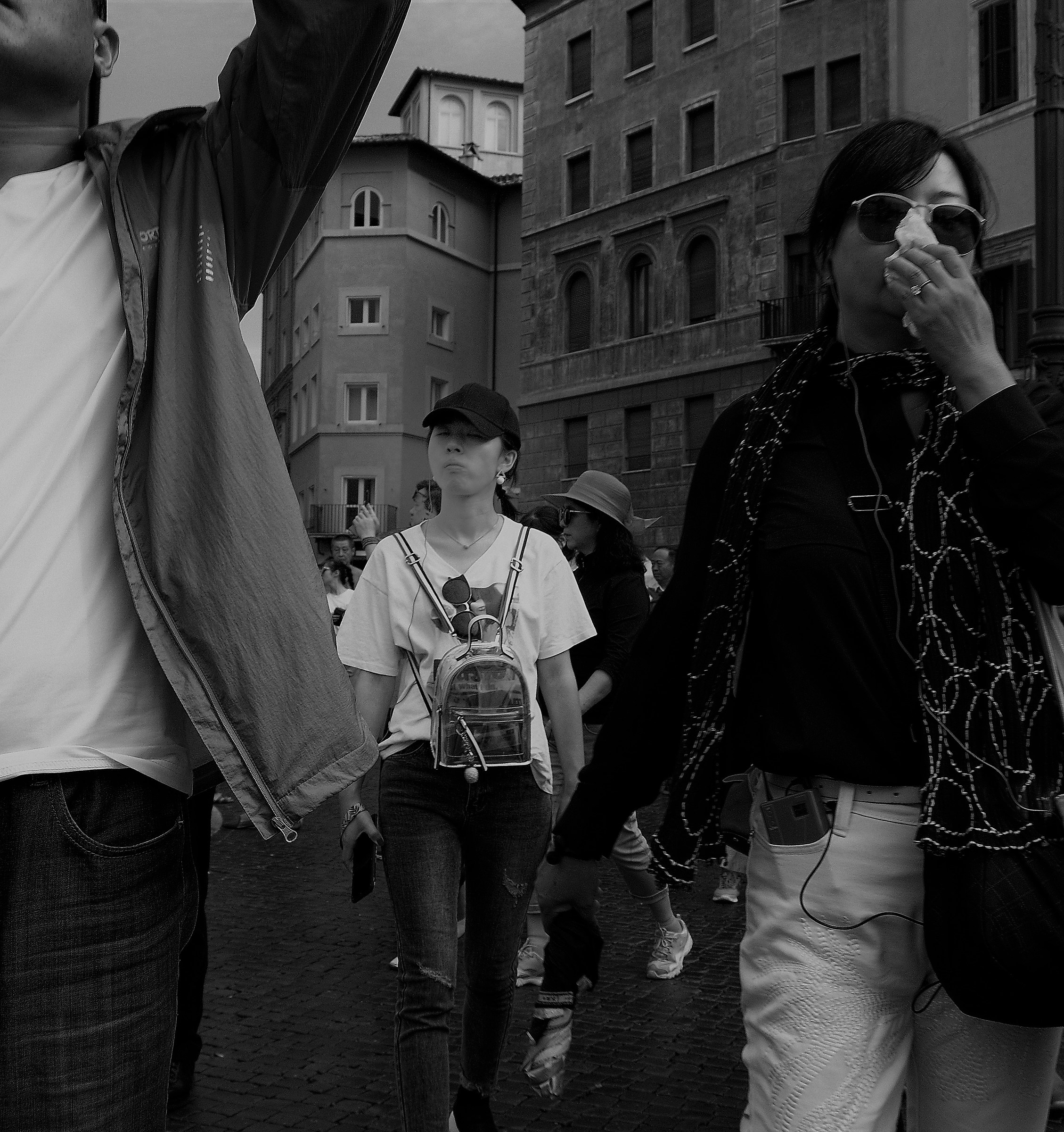 Walking among people 2-klenex tissues