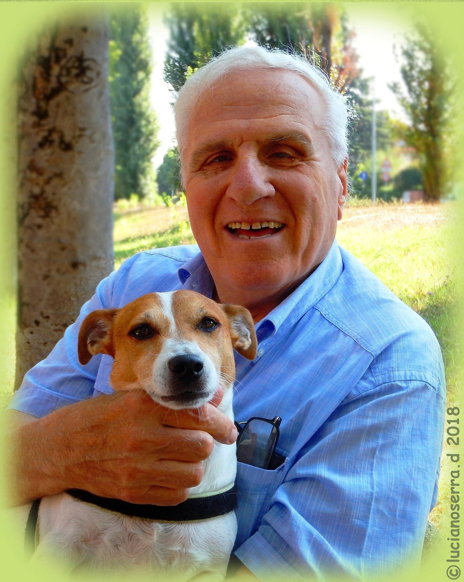 Cesare Pasetto con Golia... il suo fedele cagnolino