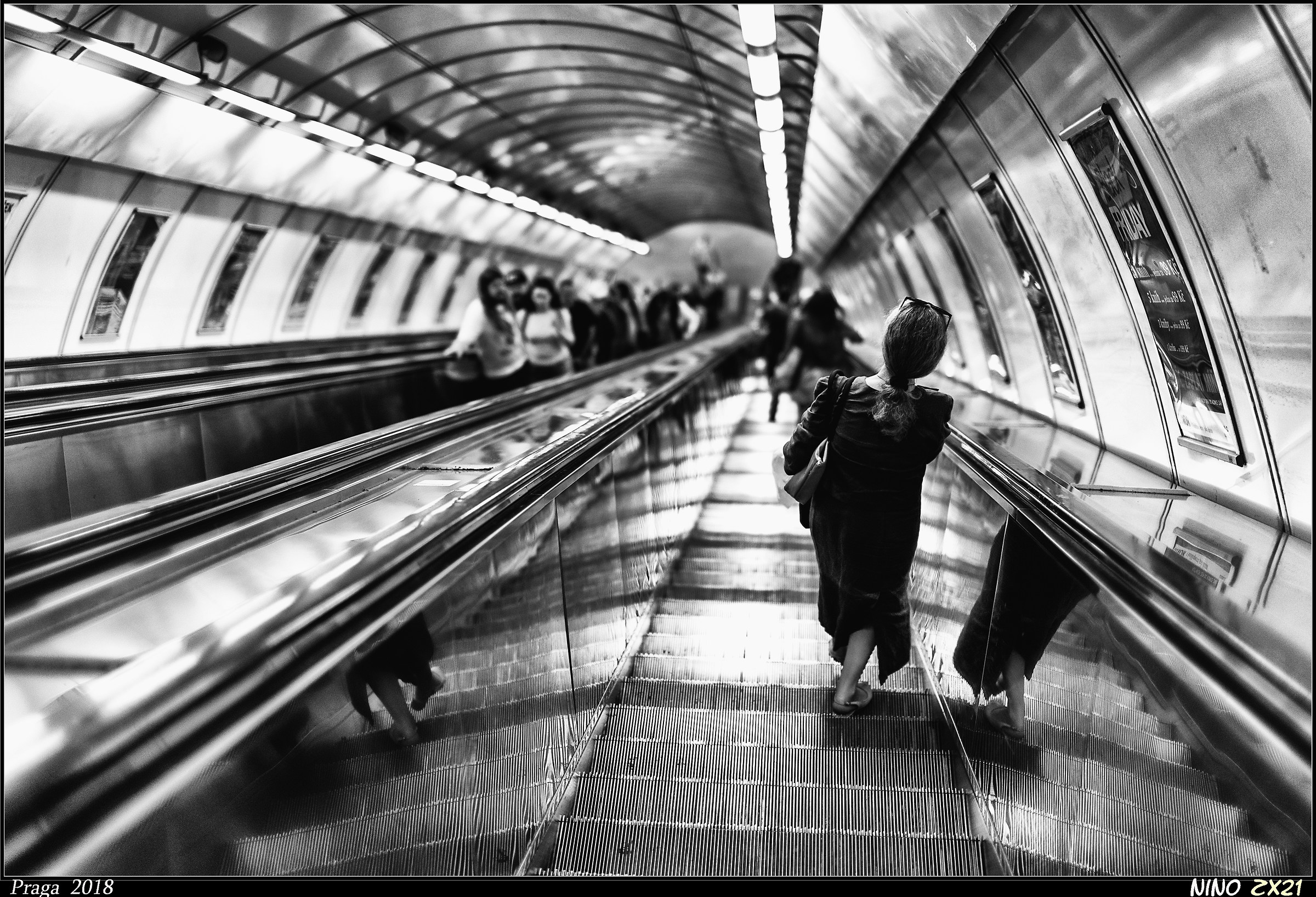 In the subway in Prague