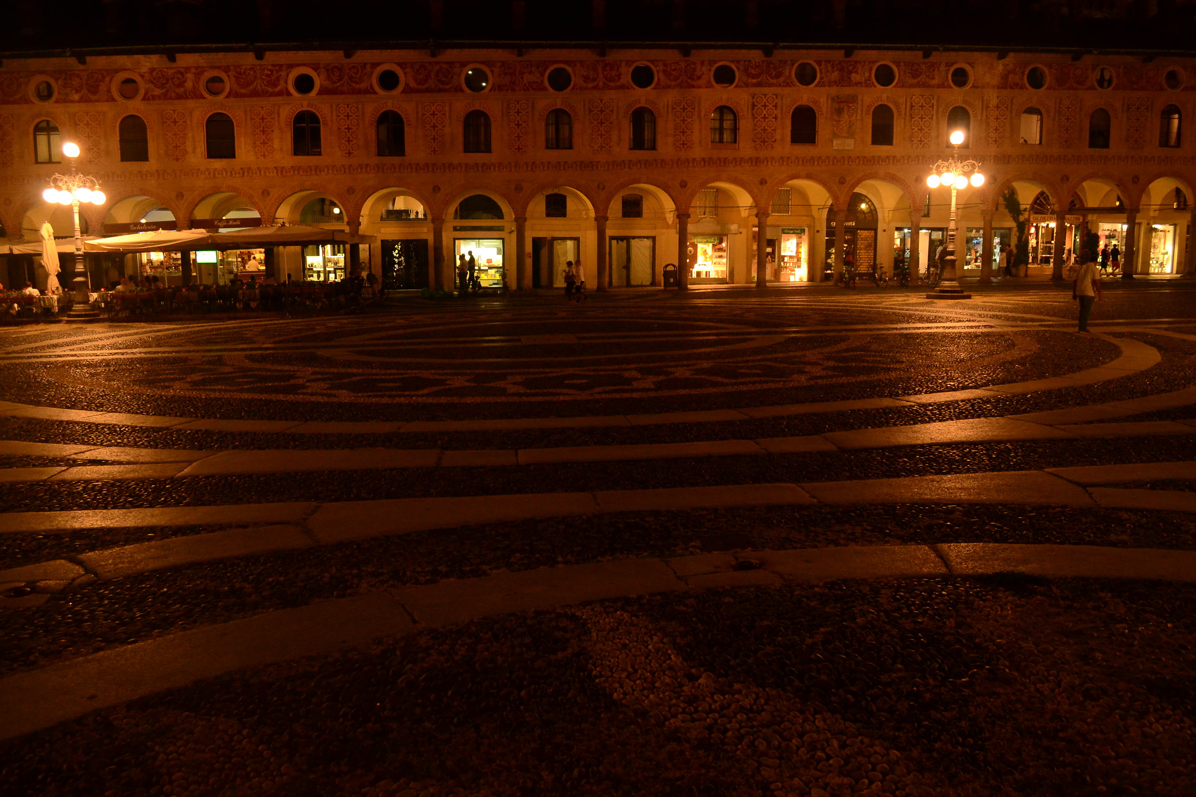 In the middle of the Piazza Ducale