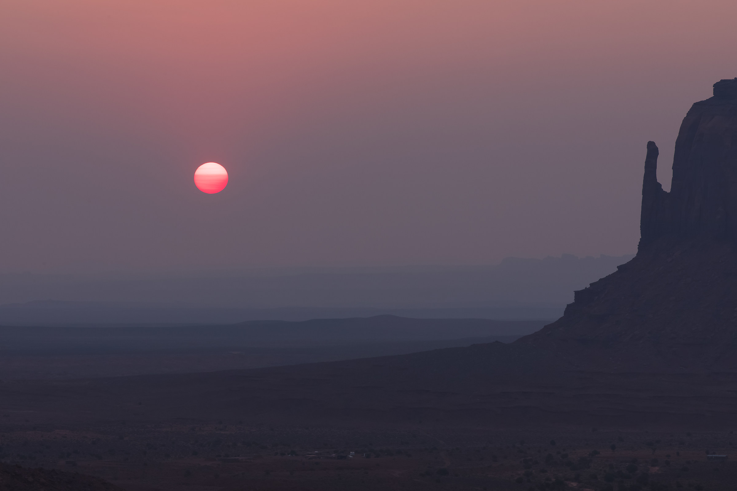 Sunrise on the space between rocks