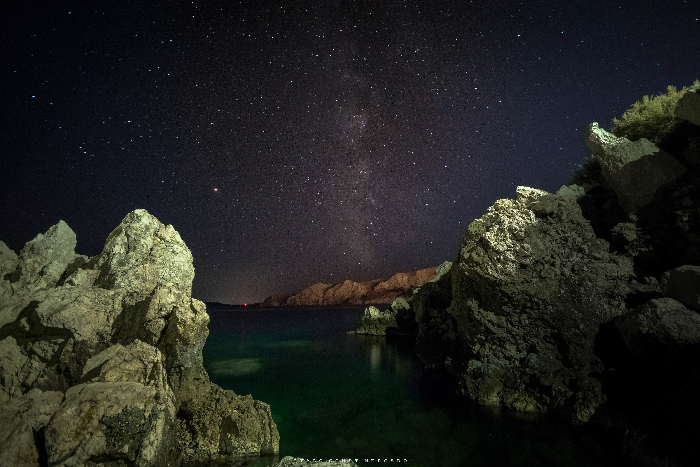 Stars, mountains and sea