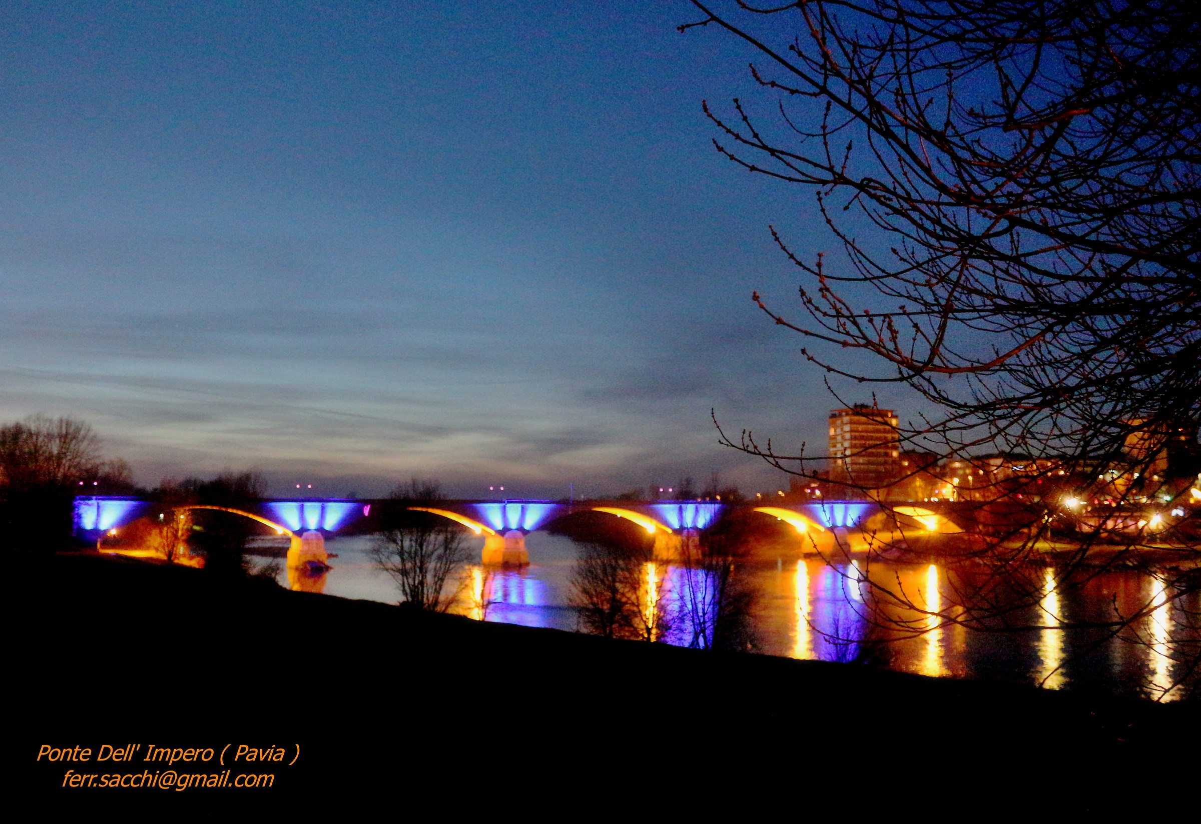 Empire Bridge illuminated for Christmas holidays