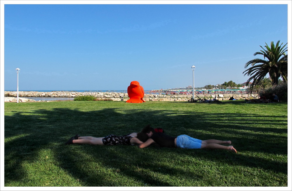 ... e lui da lontano con discrezione li osserva ...