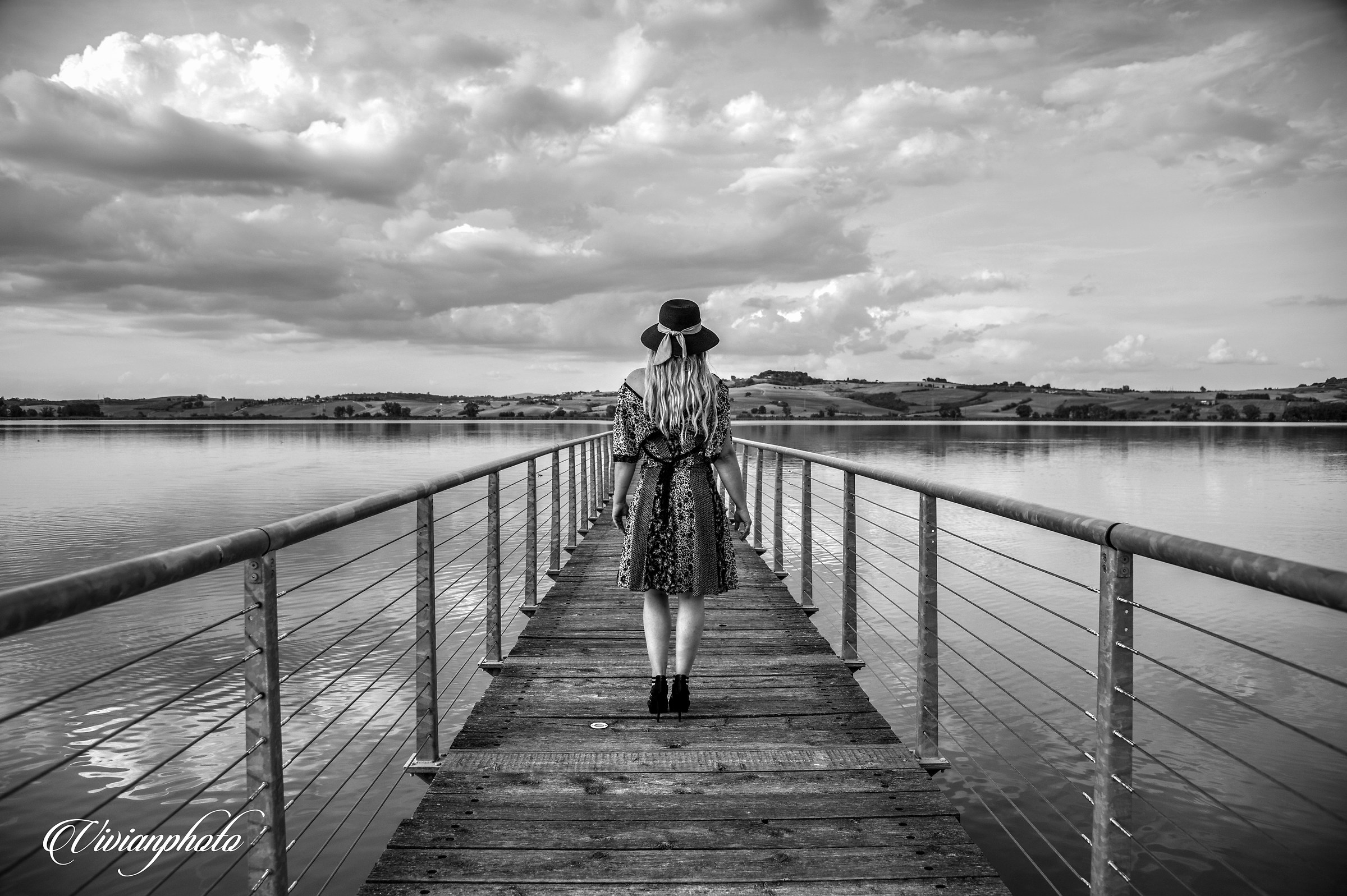 Standing near the lake