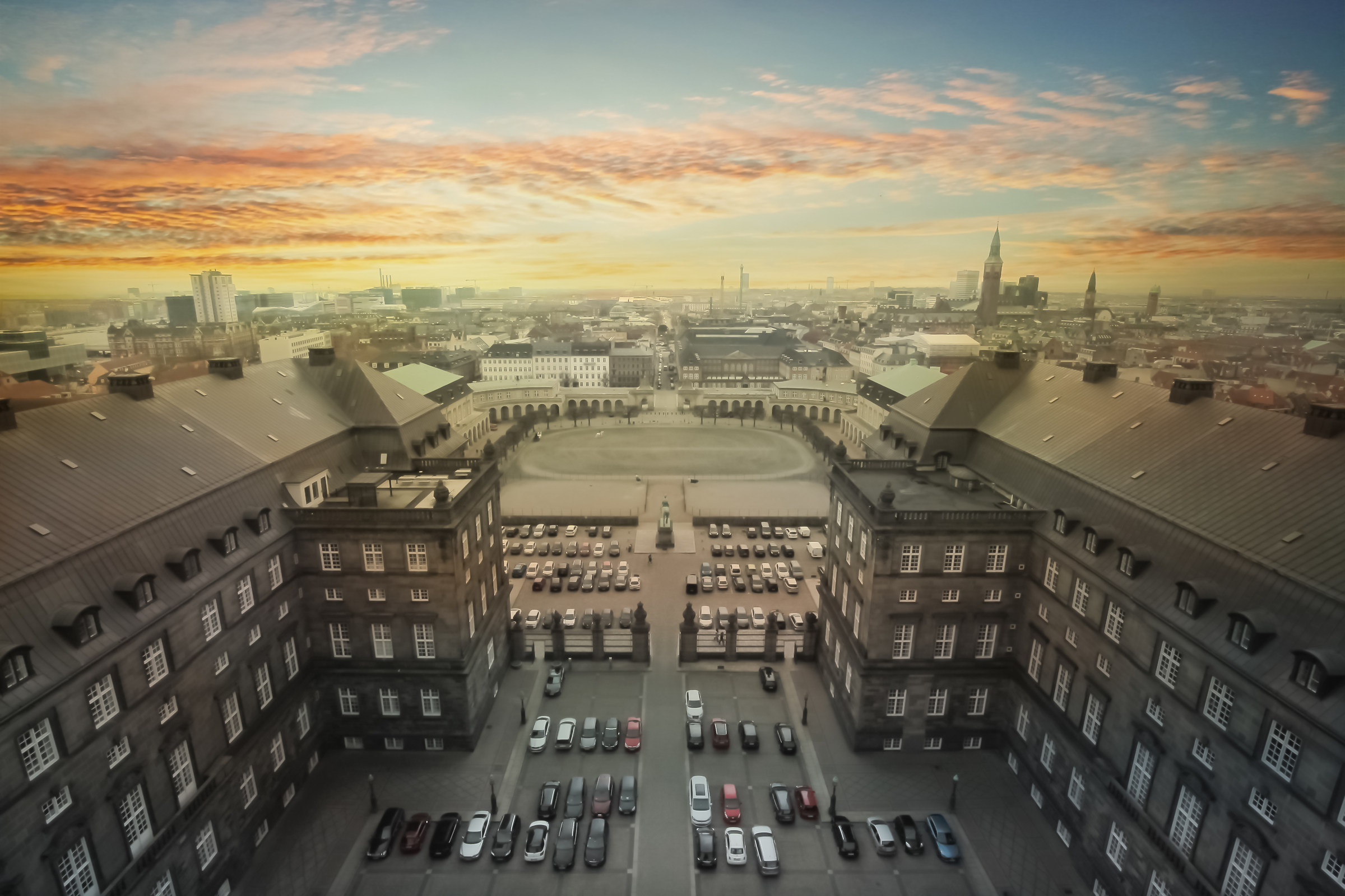 Veduta dall'alto del Palazzo di Christiansborg