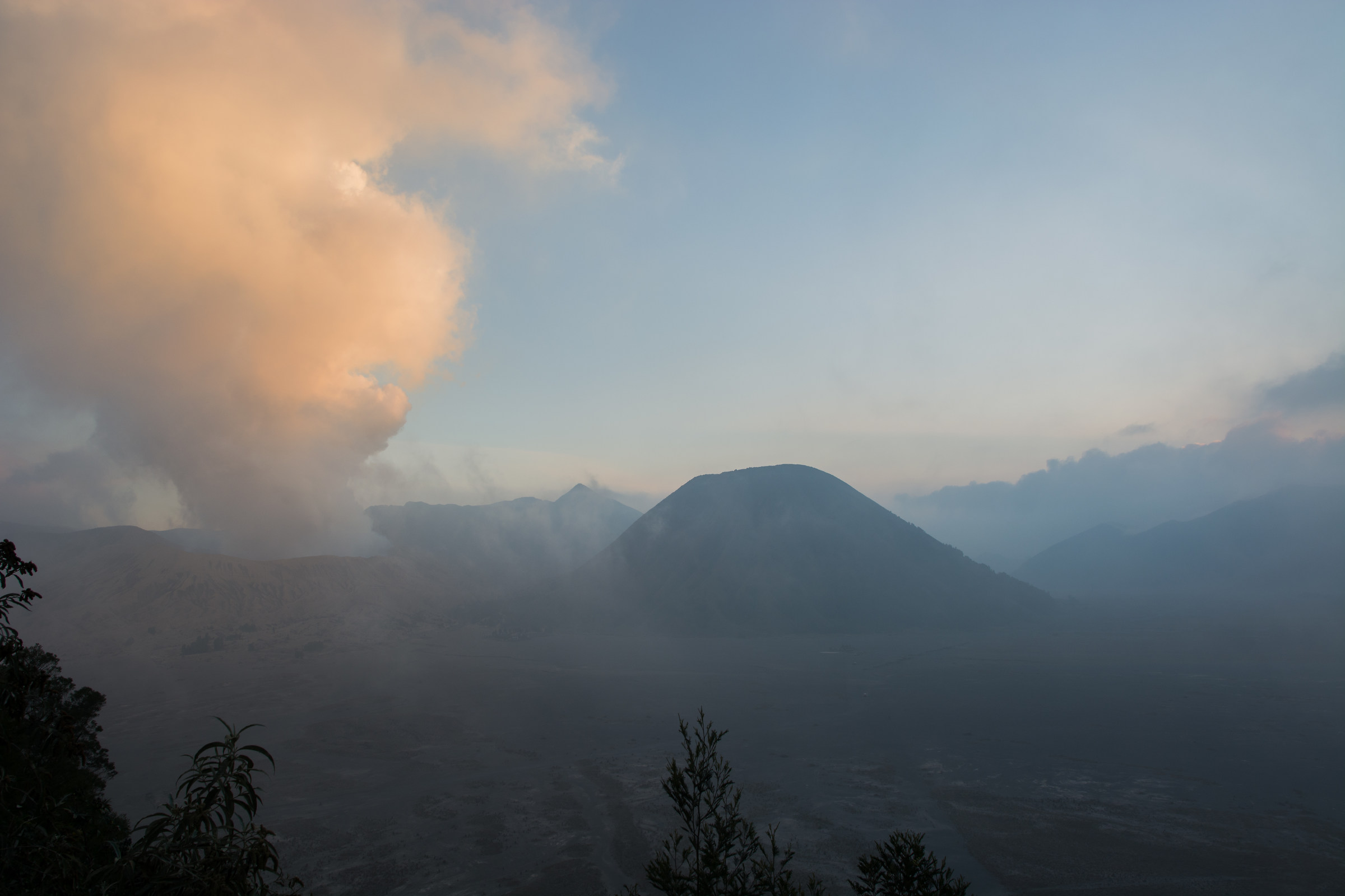 Beginning of the twilight on Mount Bromine