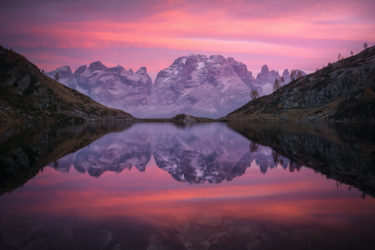 Sunset at Ritorto lake. (Lago Ritorto, 2017)