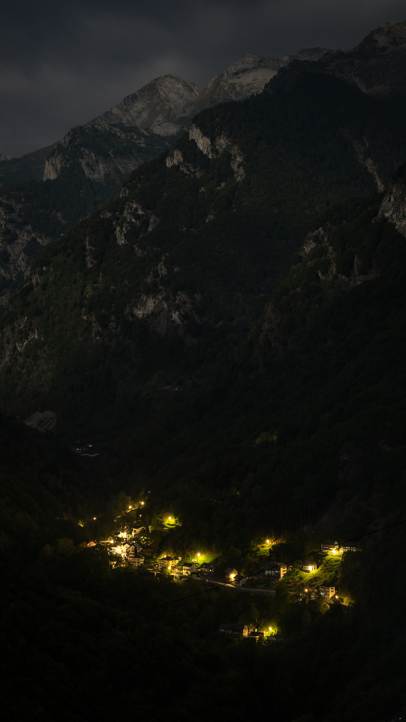 Mountain in the night