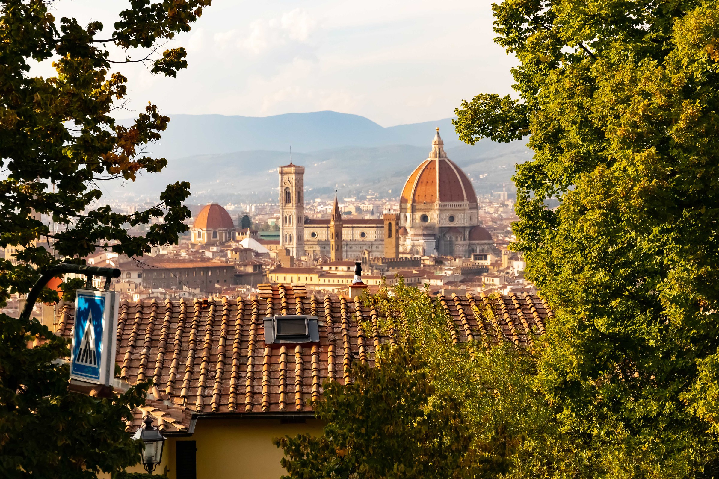 Florence is small and seen from the square the pare...