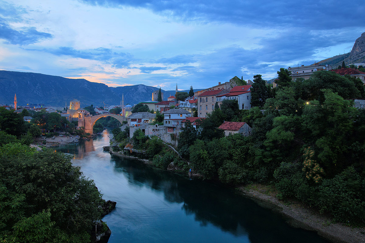 Approaching the evening in Mostar