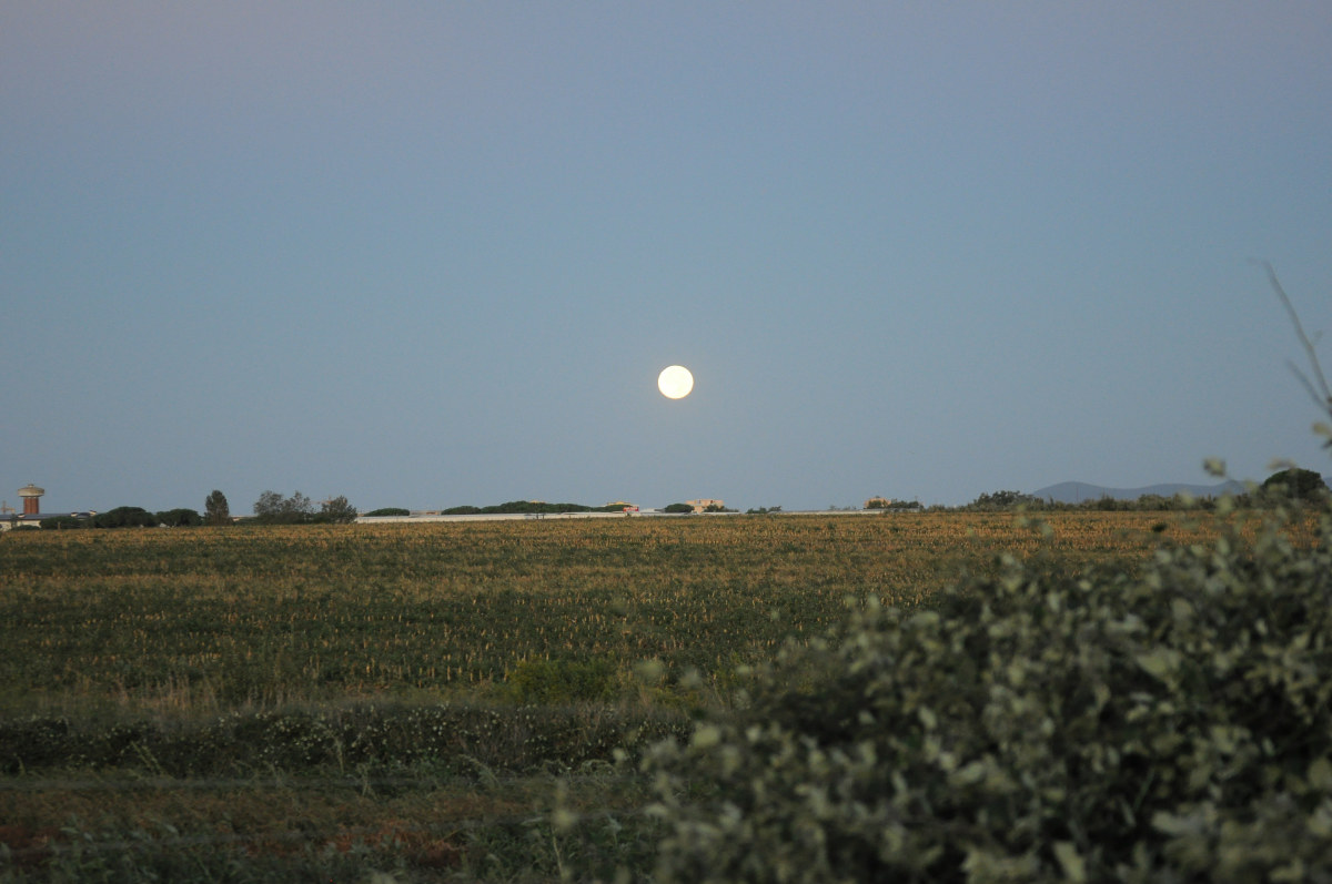 Sunrise with Full Moon