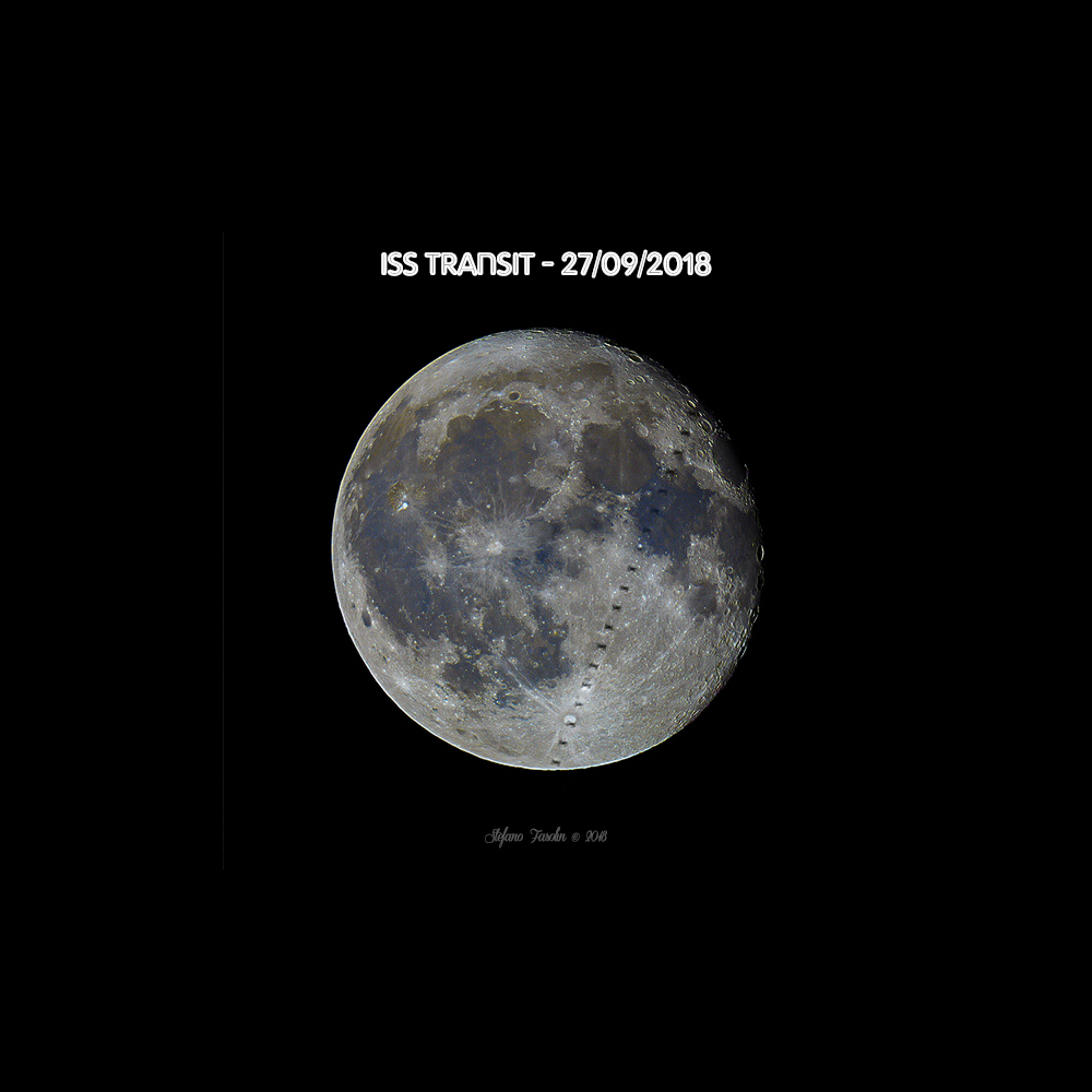ISS in front of the Moon (mineral) 27-09-2018