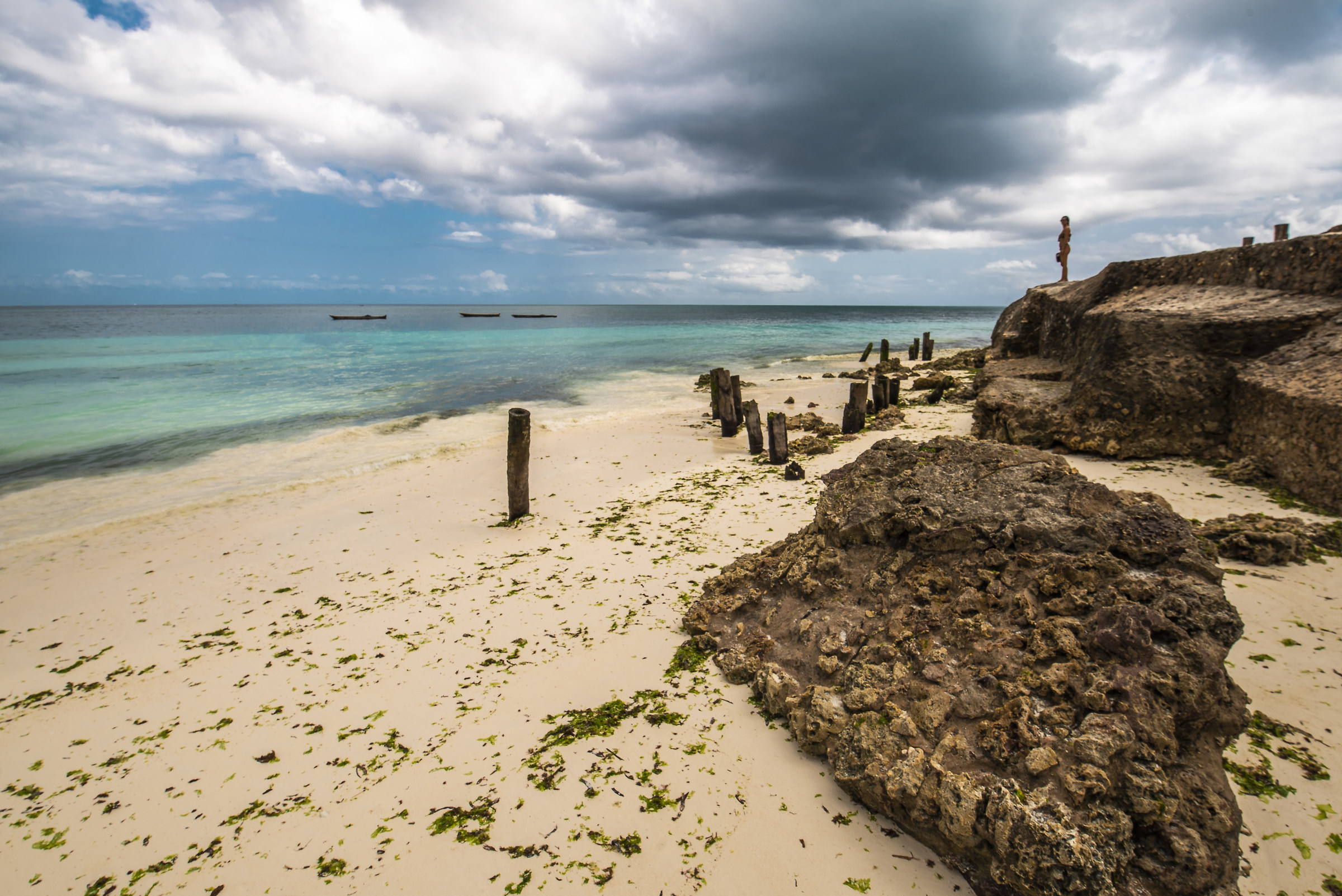 Walking to Mnarani in Zanzibar
