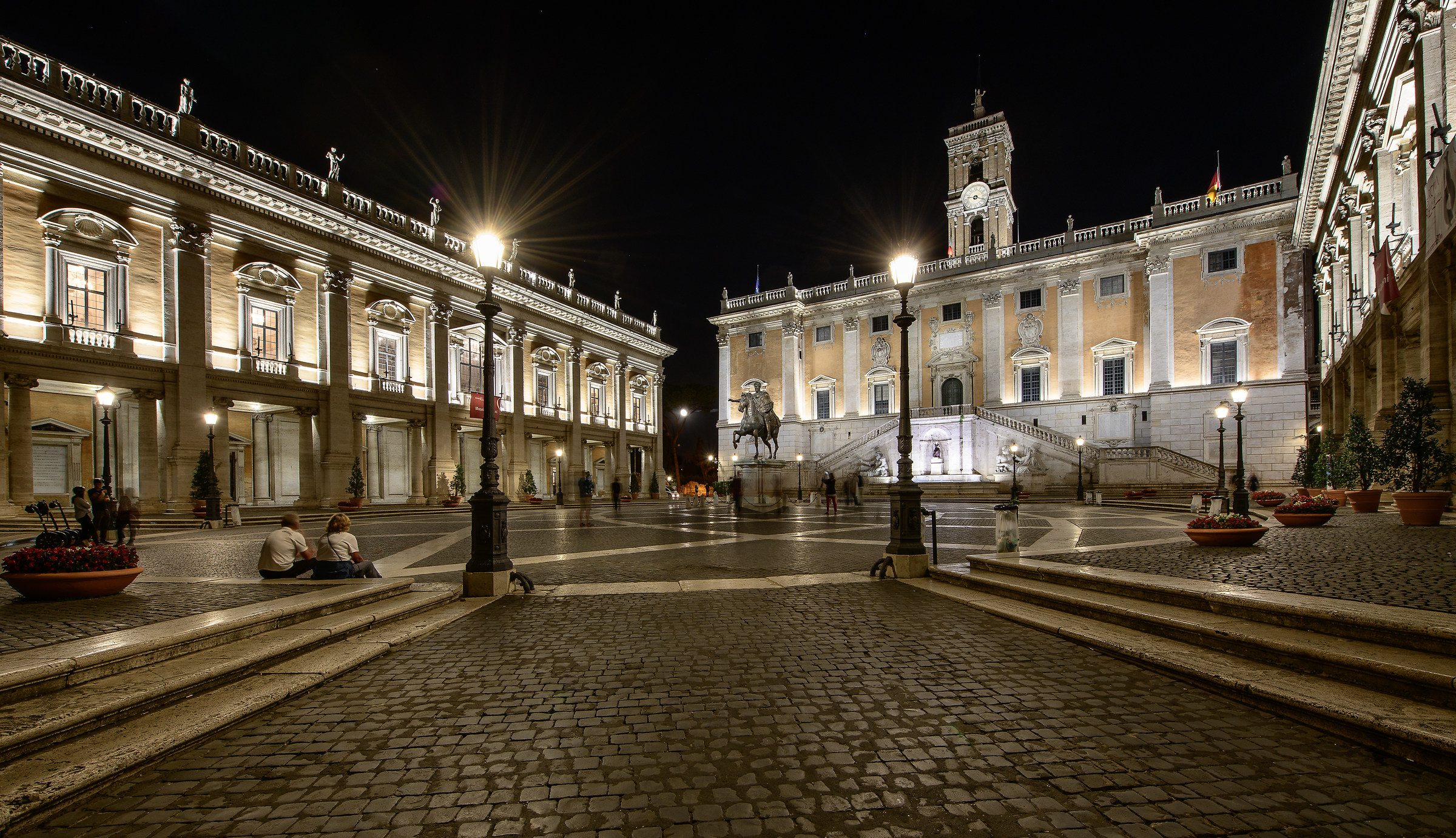 Roma-Il Campidoglio con illuminazione a led