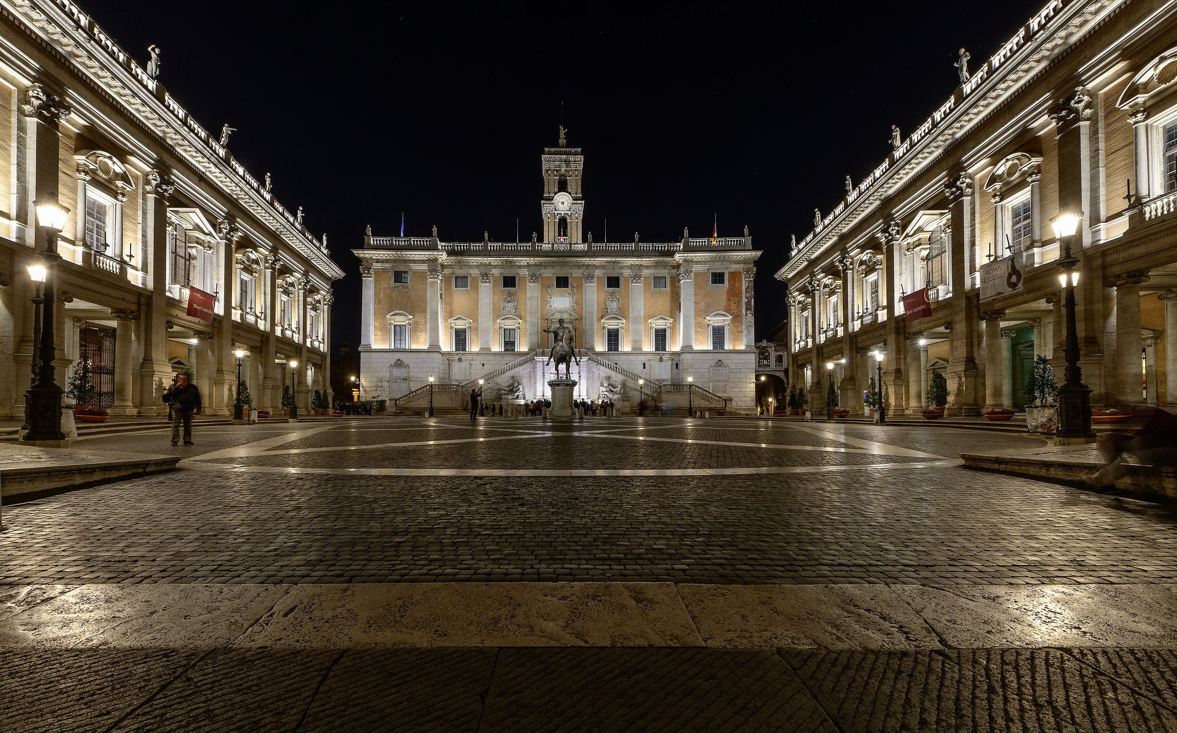 Roma-Il Campidoglio con illuminazione a led