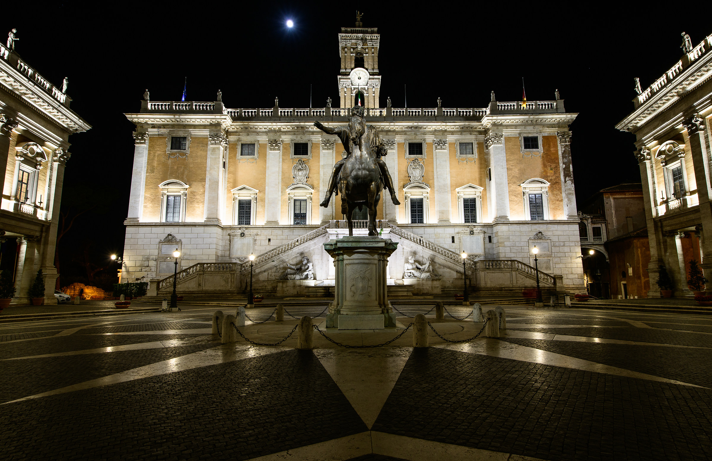 Roma-Il Campidoglio con illuminazione a led