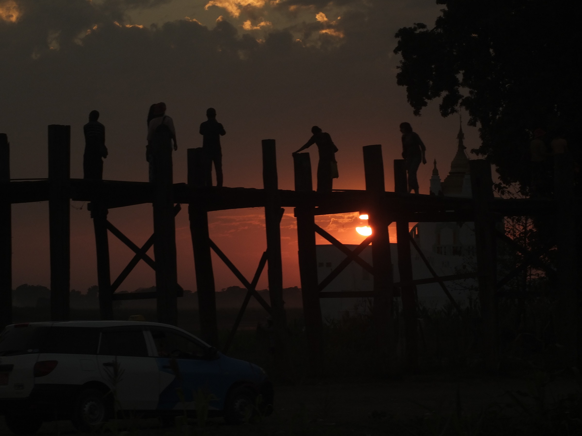 Myanmar/Teak Bridge at sunset