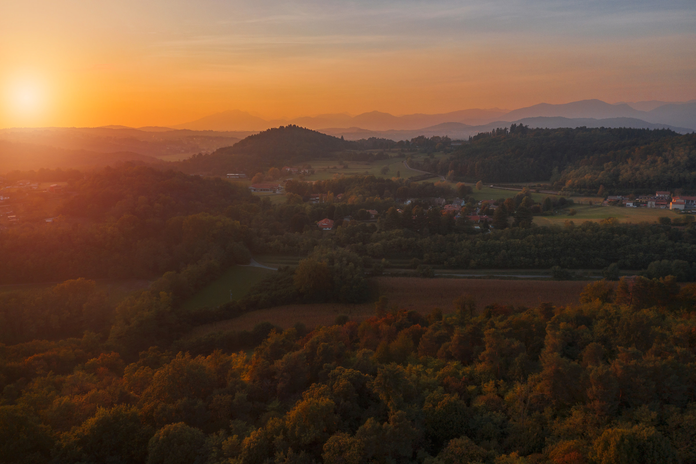 Sunset over home (drone)