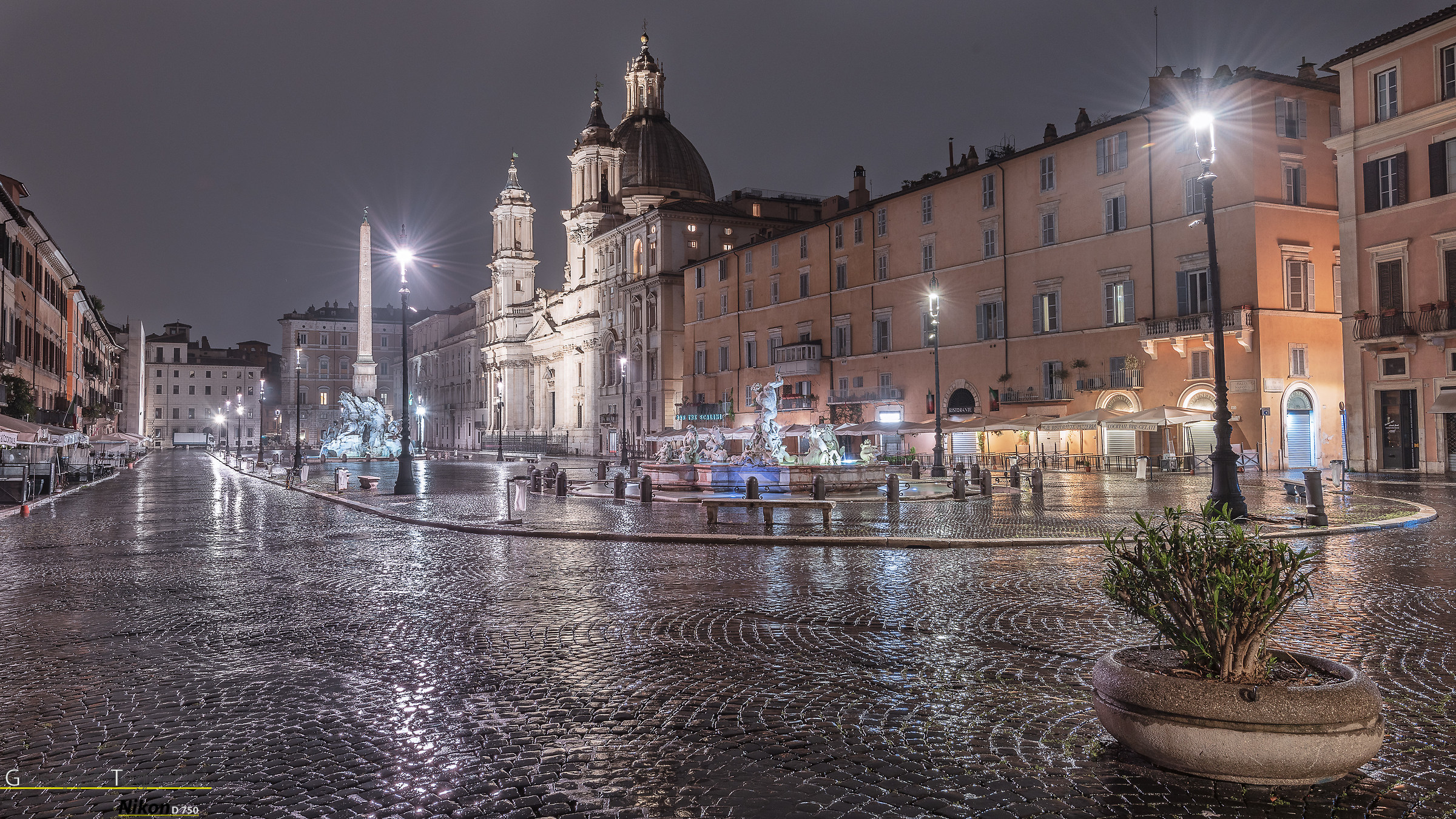 Piazza Navona in the Rain