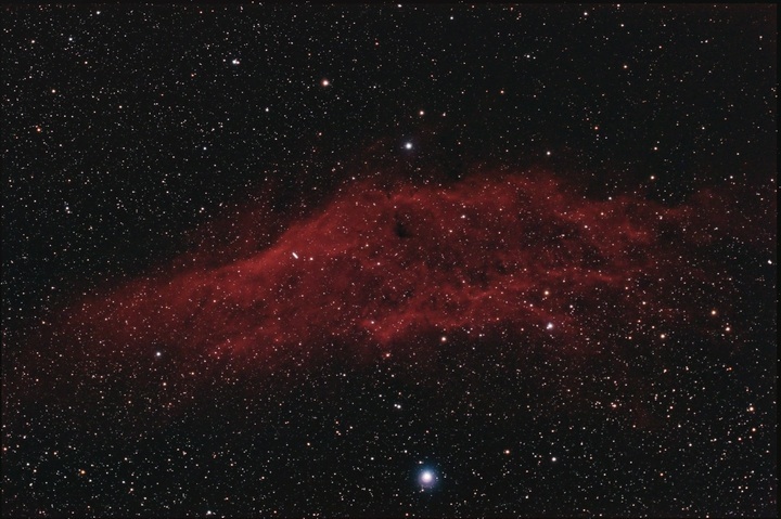 Ngc1499 California Nebula with asteroid (15) Eunomia