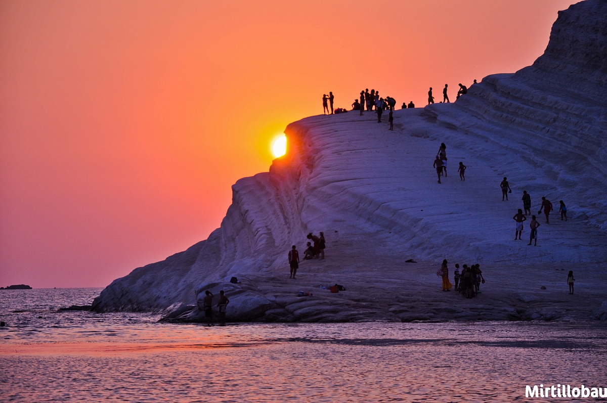 scala dei turchi al tramonto